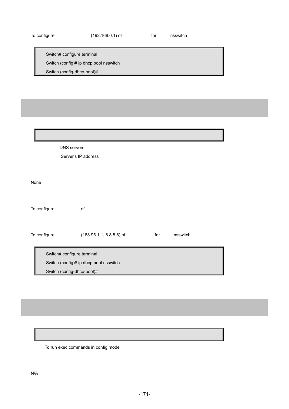 6 dns-server, 7 do | Interlogix NS3702-24P-4S Command Line Guide User Manual | Page 171 / 405