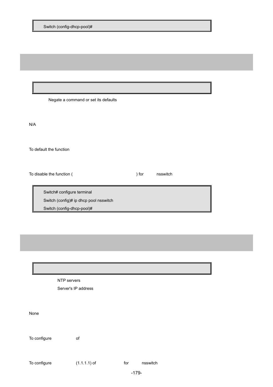20 no, 21 ntp-server | Interlogix NS3702-24P-4S Command Line Guide User Manual | Page 179 / 405