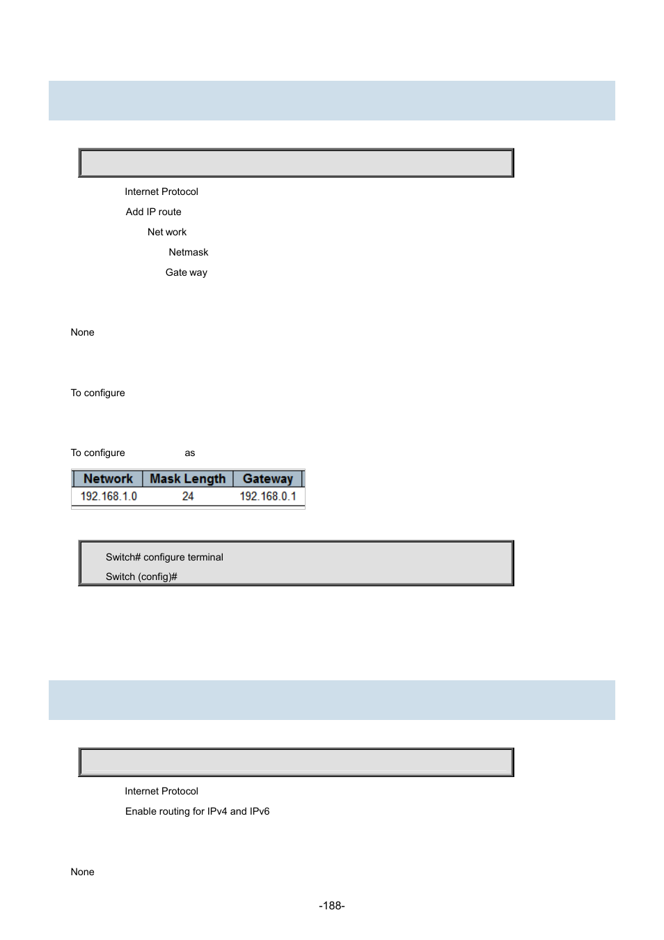 70 ip route, 71 ip routing | Interlogix NS3702-24P-4S Command Line Guide User Manual | Page 188 / 405