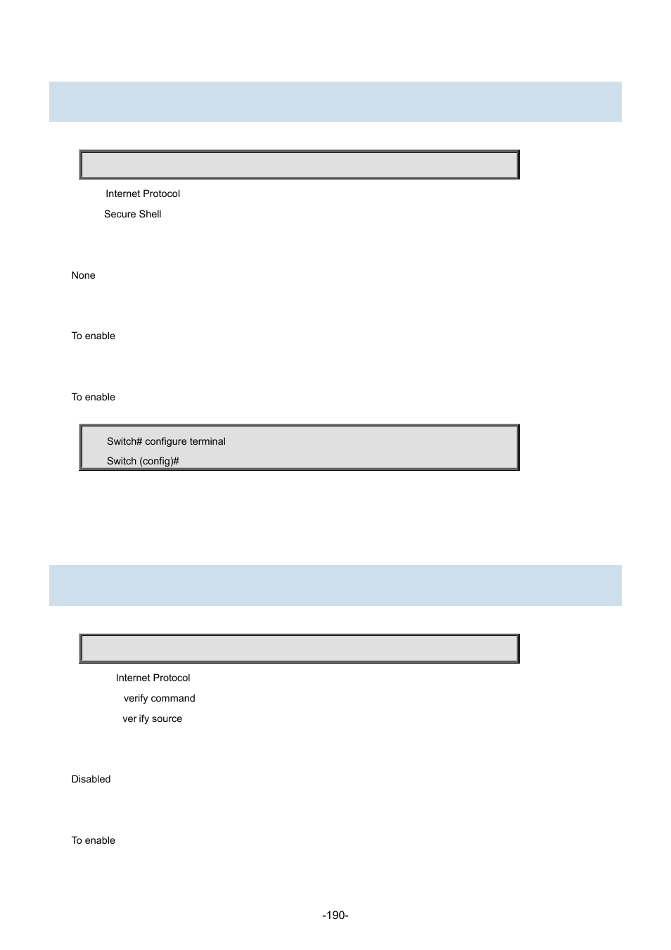 73 ip ssh, 74 ip verify source | Interlogix NS3702-24P-4S Command Line Guide User Manual | Page 190 / 405