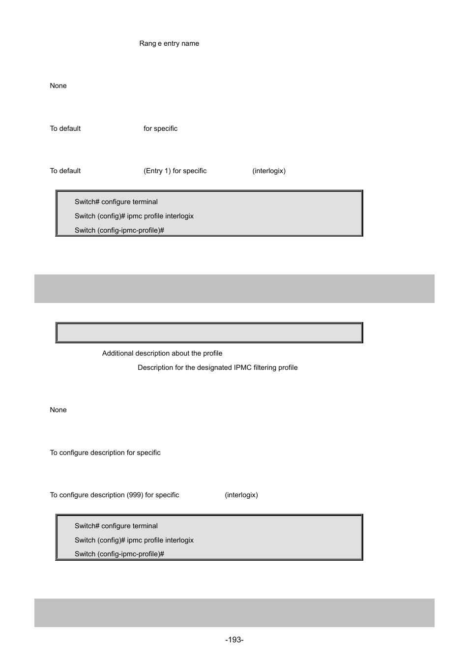 2 description, 3 do | Interlogix NS3702-24P-4S Command Line Guide User Manual | Page 193 / 405