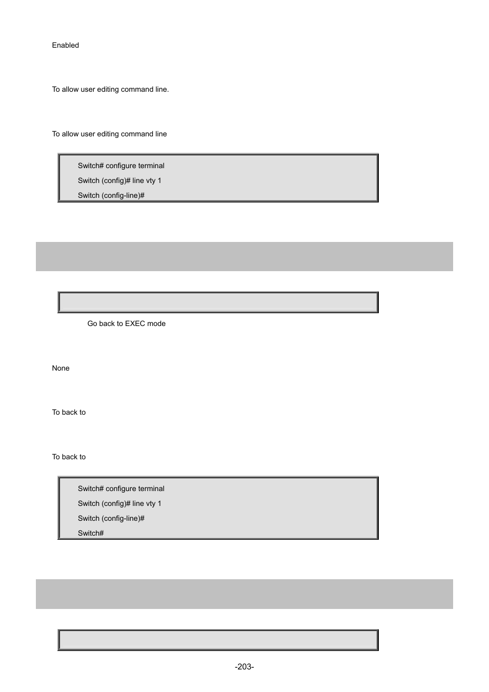 3 end, 4 exec-banner | Interlogix NS3702-24P-4S Command Line Guide User Manual | Page 203 / 405