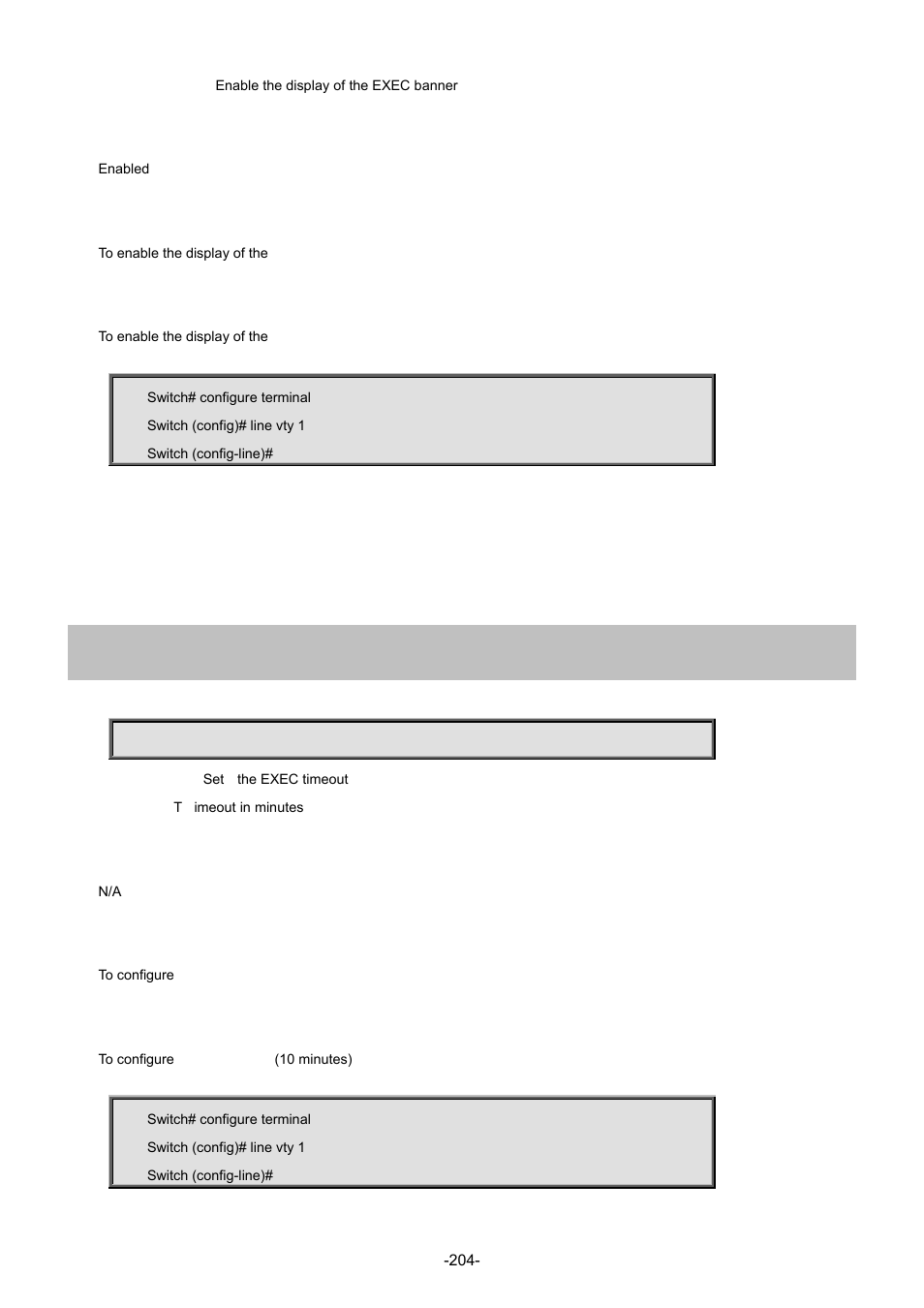 5 exec-timeout | Interlogix NS3702-24P-4S Command Line Guide User Manual | Page 204 / 405
