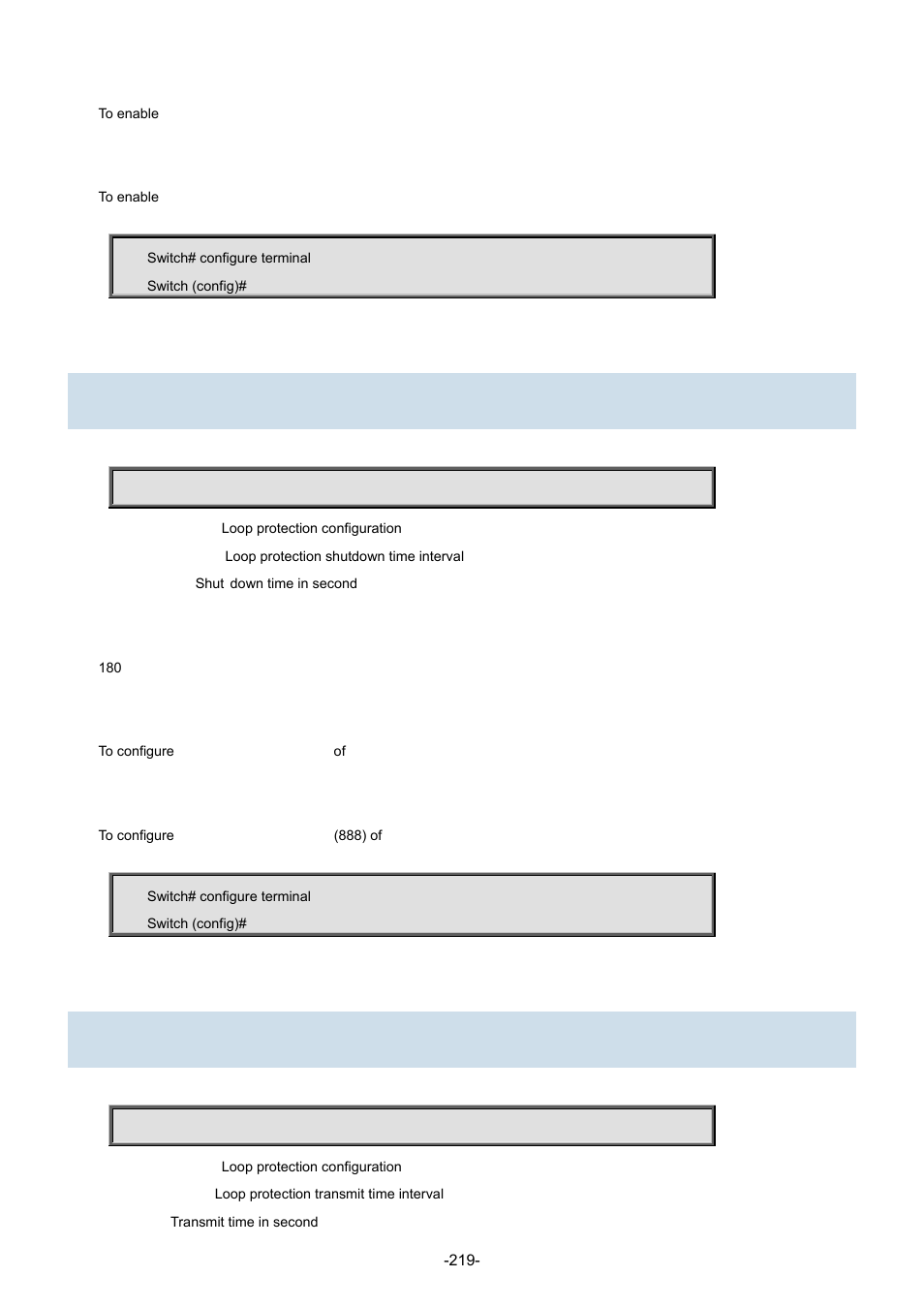 102 loop-protect shutdown-time, 103 loop-protect transmit-time | Interlogix NS3702-24P-4S Command Line Guide User Manual | Page 219 / 405