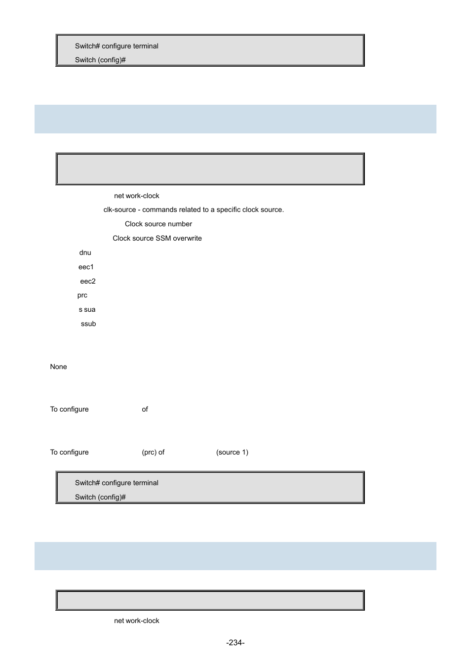 128 network-clock option | Interlogix NS3702-24P-4S Command Line Guide User Manual | Page 234 / 405