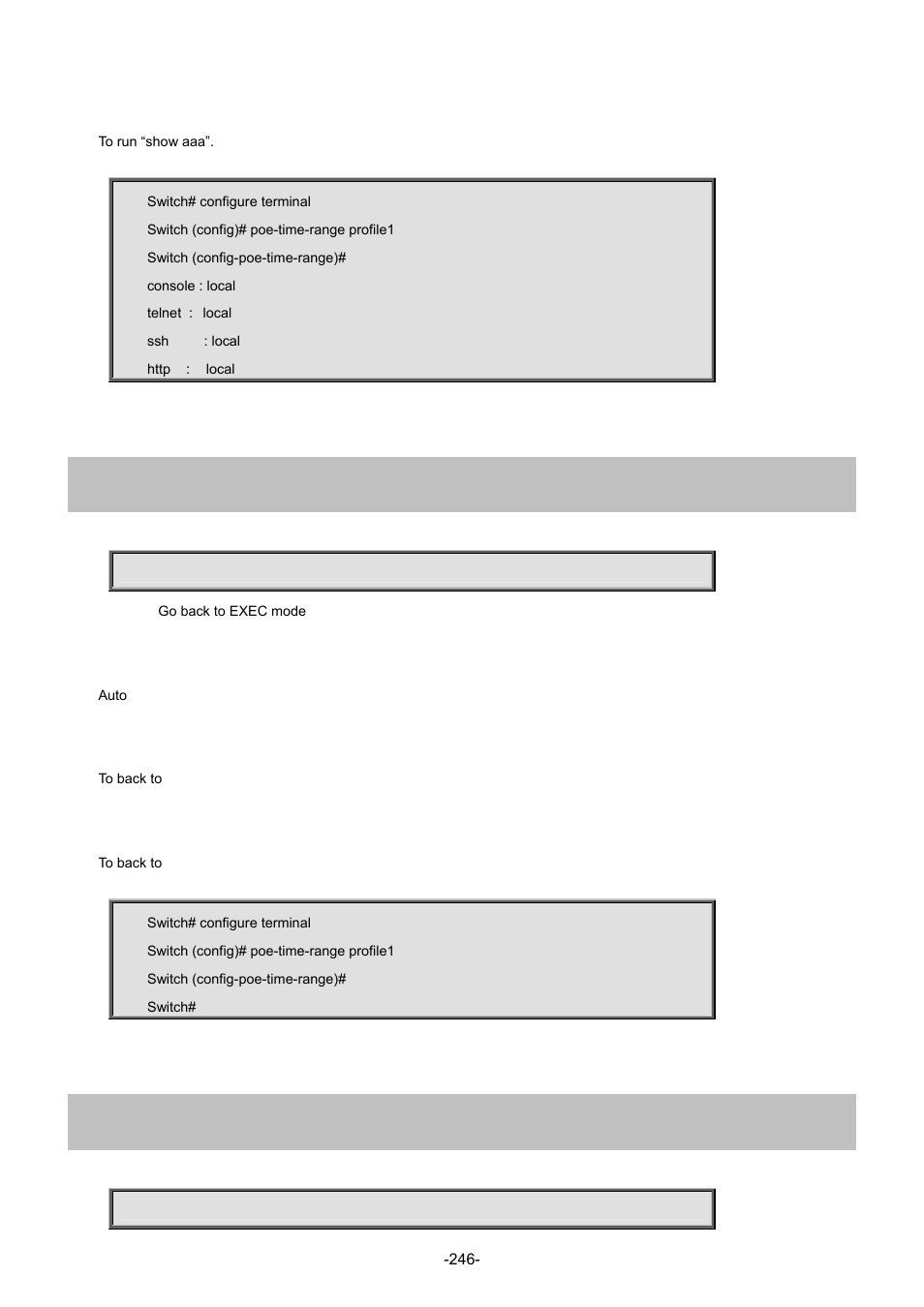 2 end, 3 exit | Interlogix NS3702-24P-4S Command Line Guide User Manual | Page 246 / 405