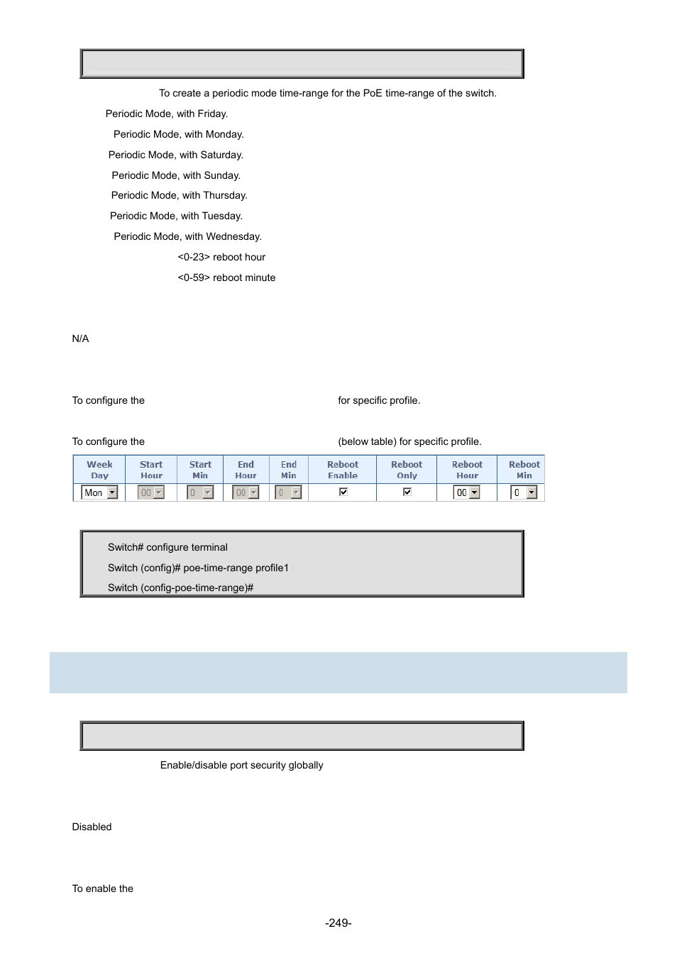 146 port-security | Interlogix NS3702-24P-4S Command Line Guide User Manual | Page 249 / 405