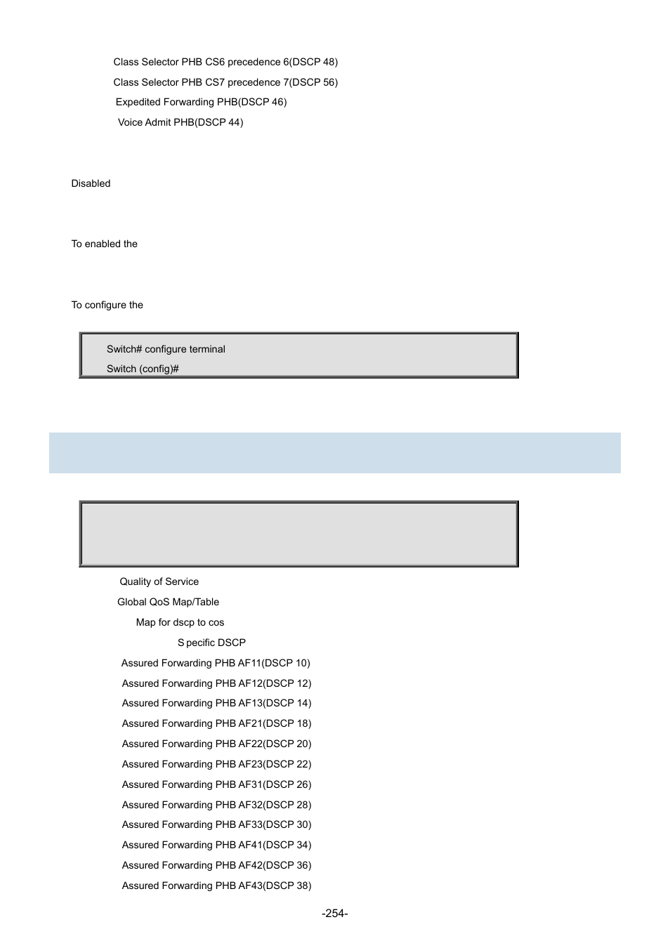 152 qos map dscp-cos | Interlogix NS3702-24P-4S Command Line Guide User Manual | Page 254 / 405