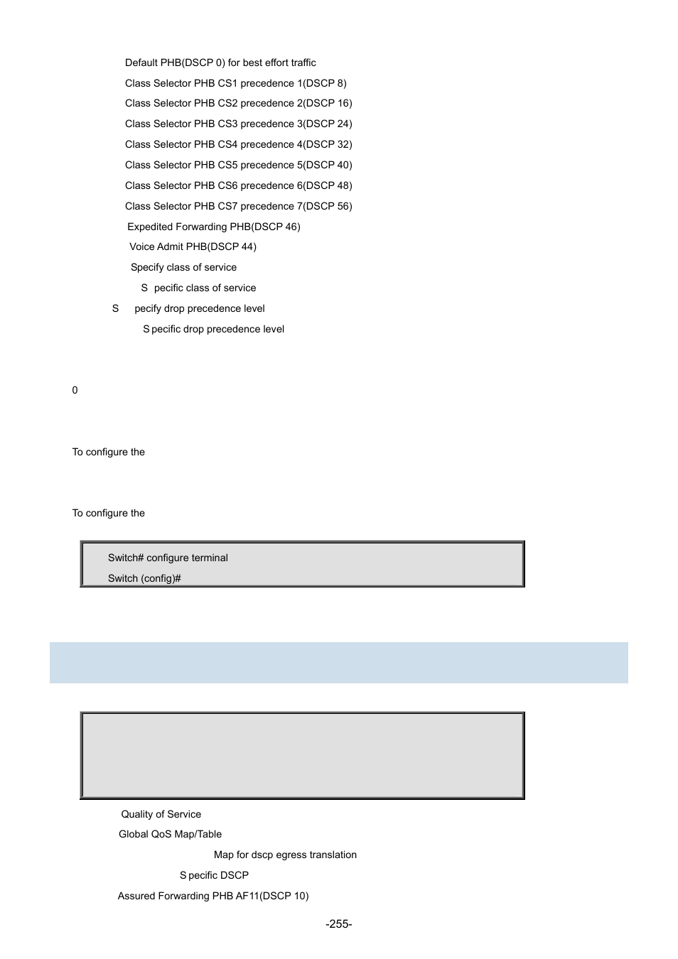 153 qos map dscp-egress-translation | Interlogix NS3702-24P-4S Command Line Guide User Manual | Page 255 / 405