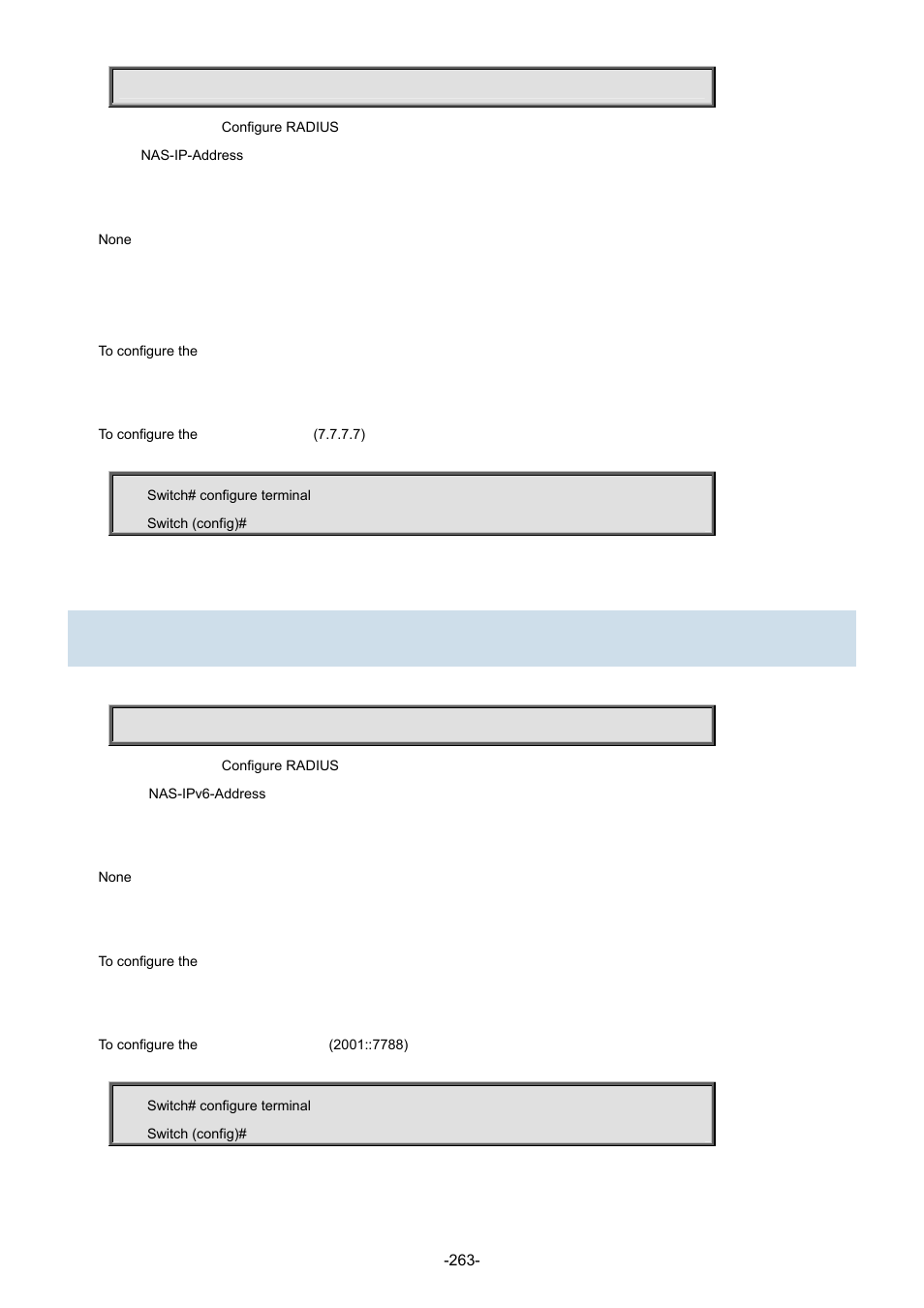 161 radius-server attribute 95 | Interlogix NS3702-24P-4S Command Line Guide User Manual | Page 263 / 405