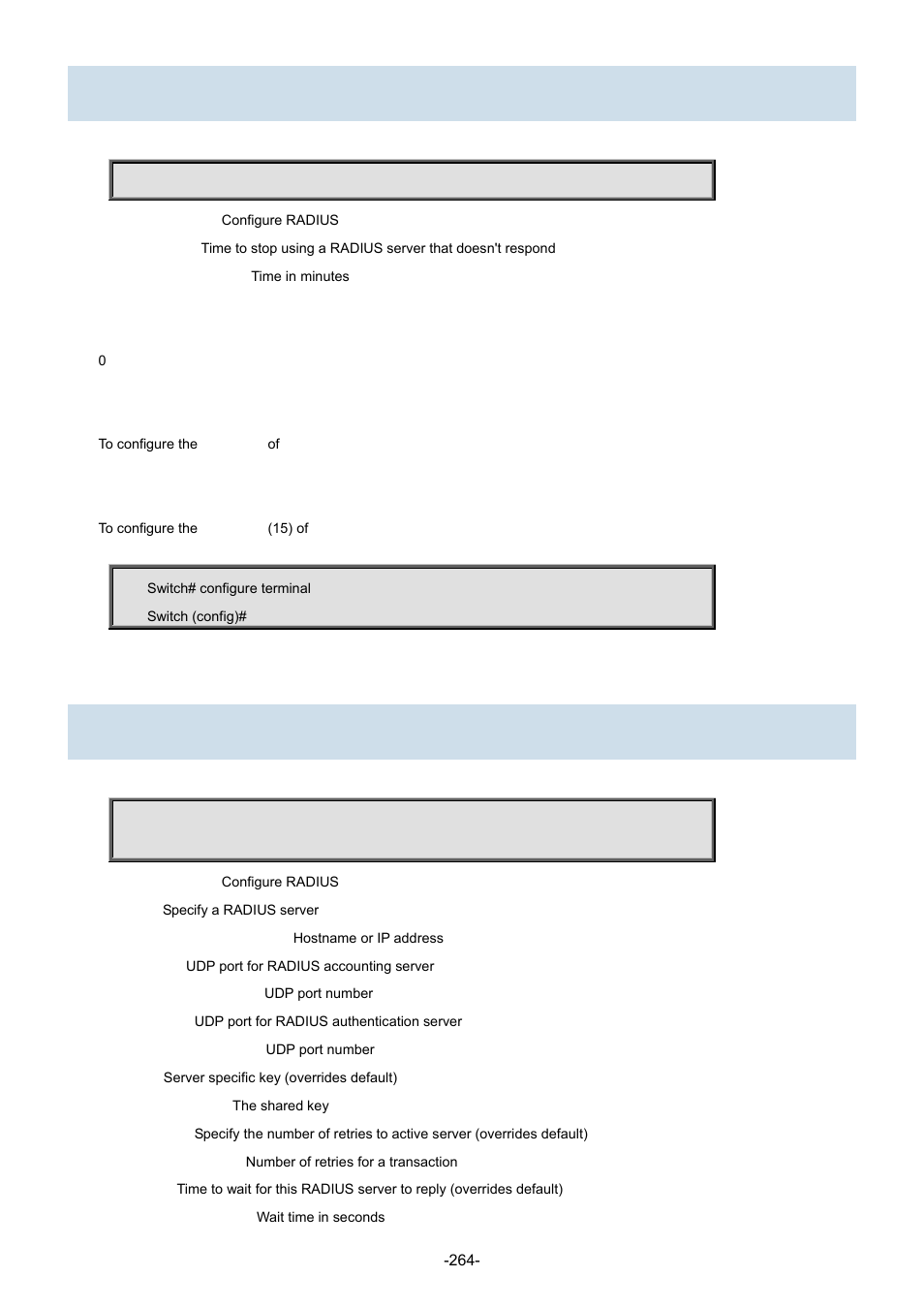 162 radius-server deadtime, 163 radius-server host | Interlogix NS3702-24P-4S Command Line Guide User Manual | Page 264 / 405