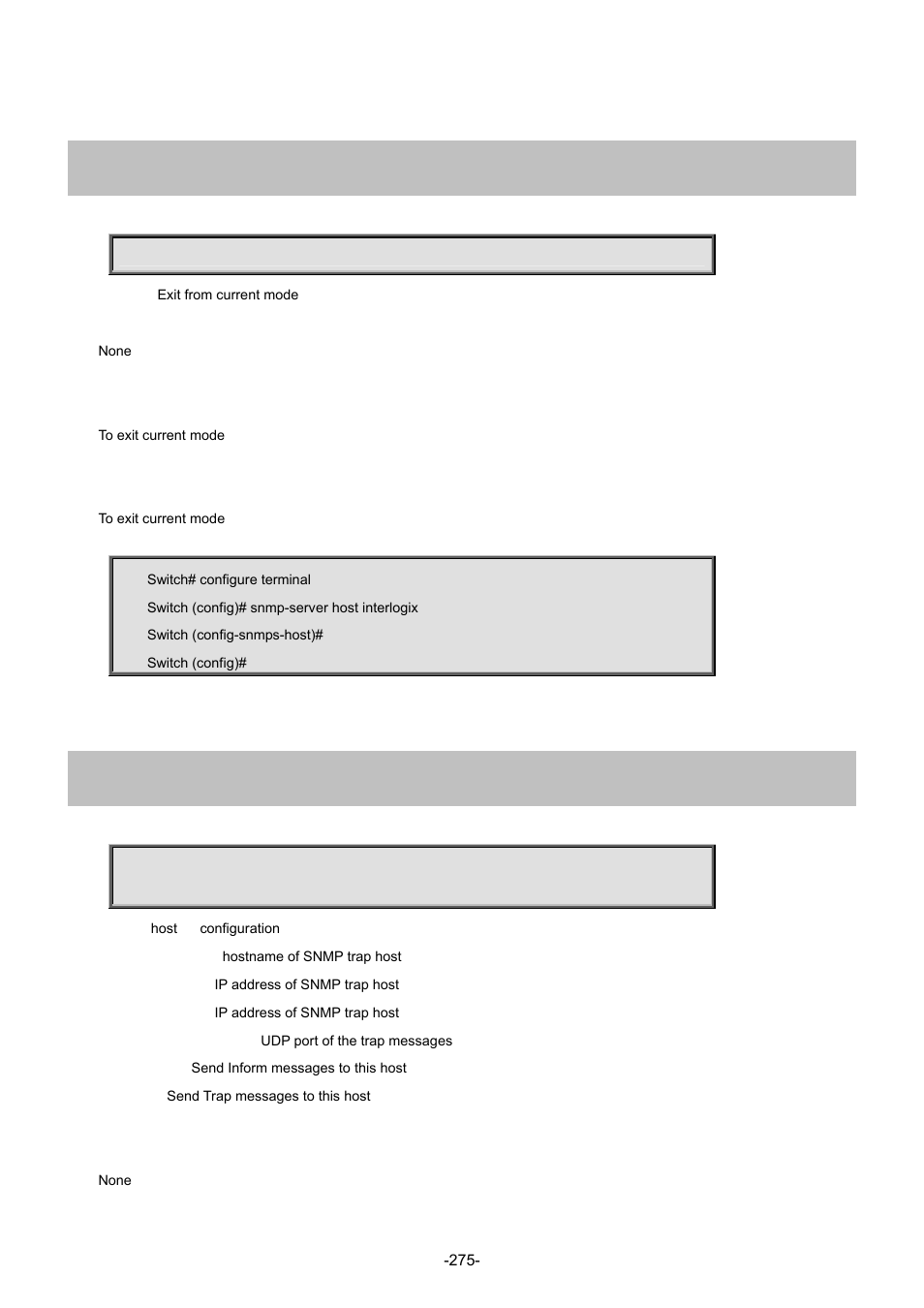 3 exit, 4 host | Interlogix NS3702-24P-4S Command Line Guide User Manual | Page 275 / 405