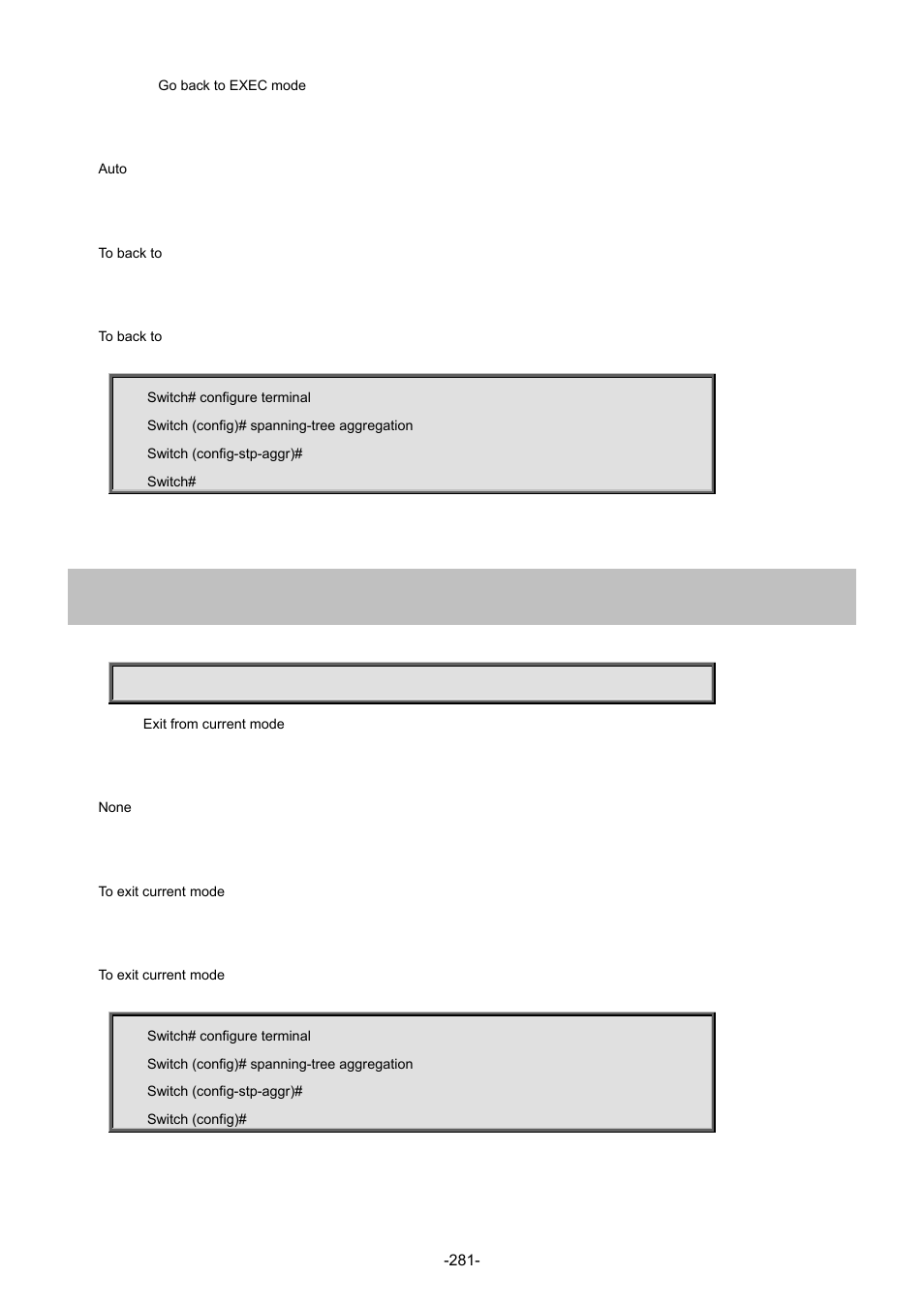3 exit | Interlogix NS3702-24P-4S Command Line Guide User Manual | Page 281 / 405