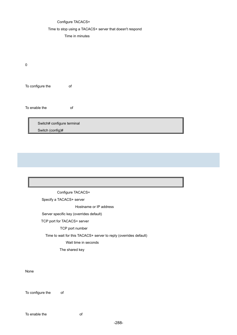 179 tacacs-server host | Interlogix NS3702-24P-4S Command Line Guide User Manual | Page 288 / 405