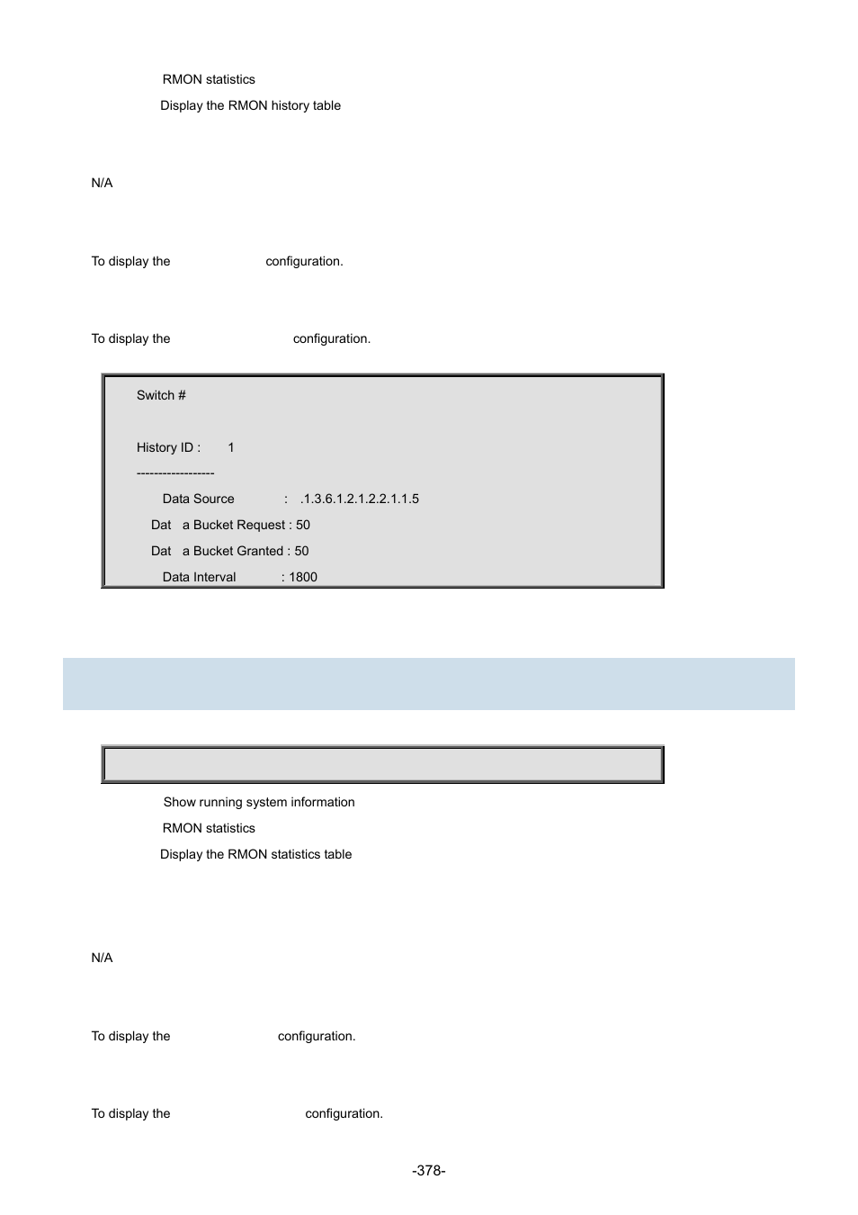78 show rmon statistics | Interlogix NS3702-24P-4S Command Line Guide User Manual | Page 378 / 405