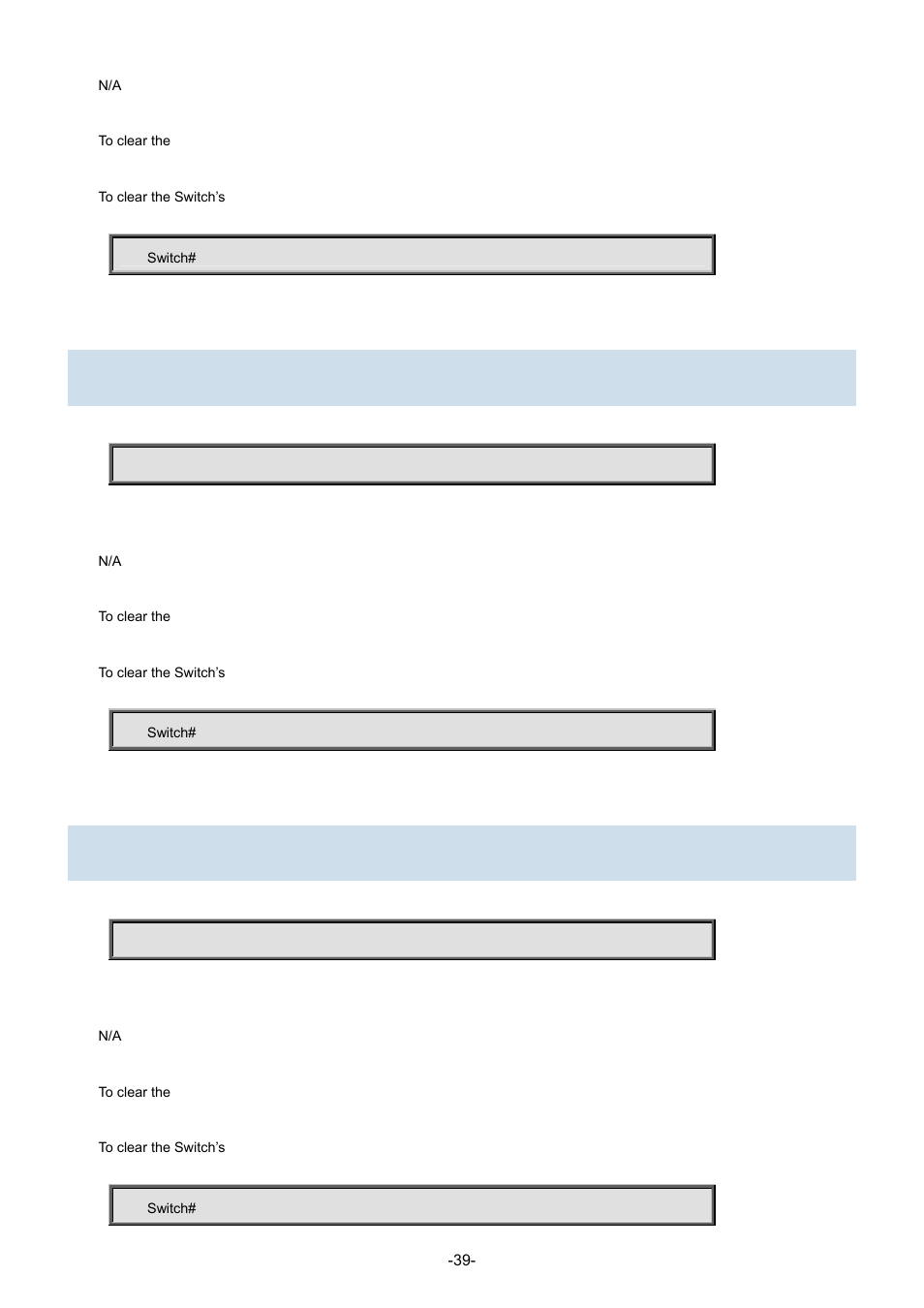 30 clear logging error info, 31 clear logging error warning | Interlogix NS3702-24P-4S Command Line Guide User Manual | Page 39 / 405