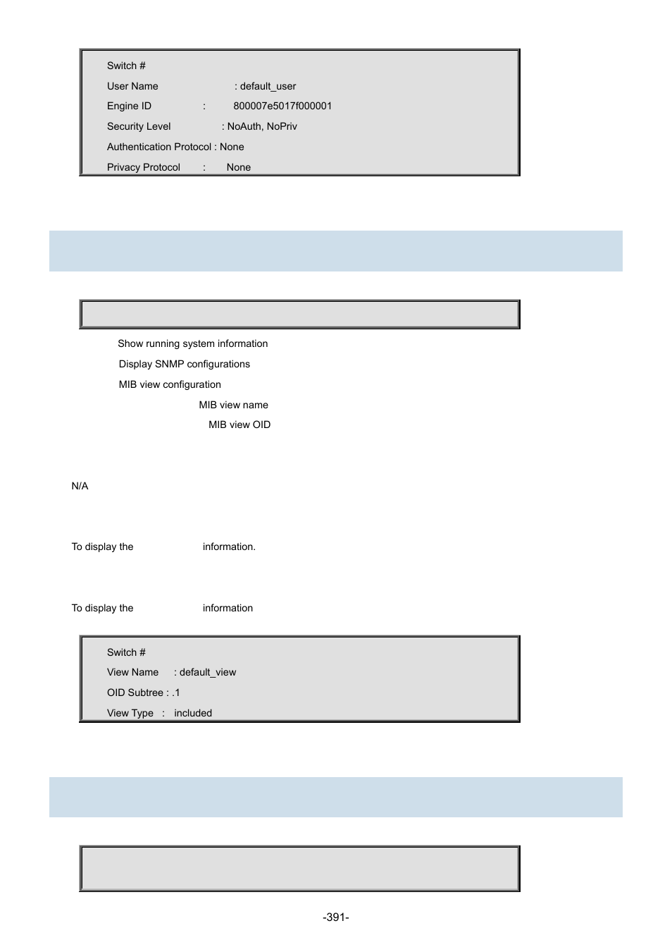 88 show snmp view, 89 show spanning-tree | Interlogix NS3702-24P-4S Command Line Guide User Manual | Page 391 / 405