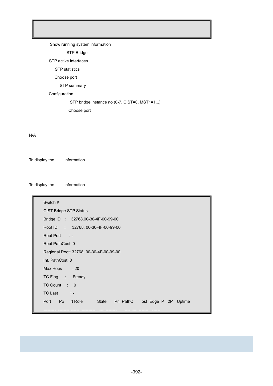 90 show switchport forbidden | Interlogix NS3702-24P-4S Command Line Guide User Manual | Page 392 / 405