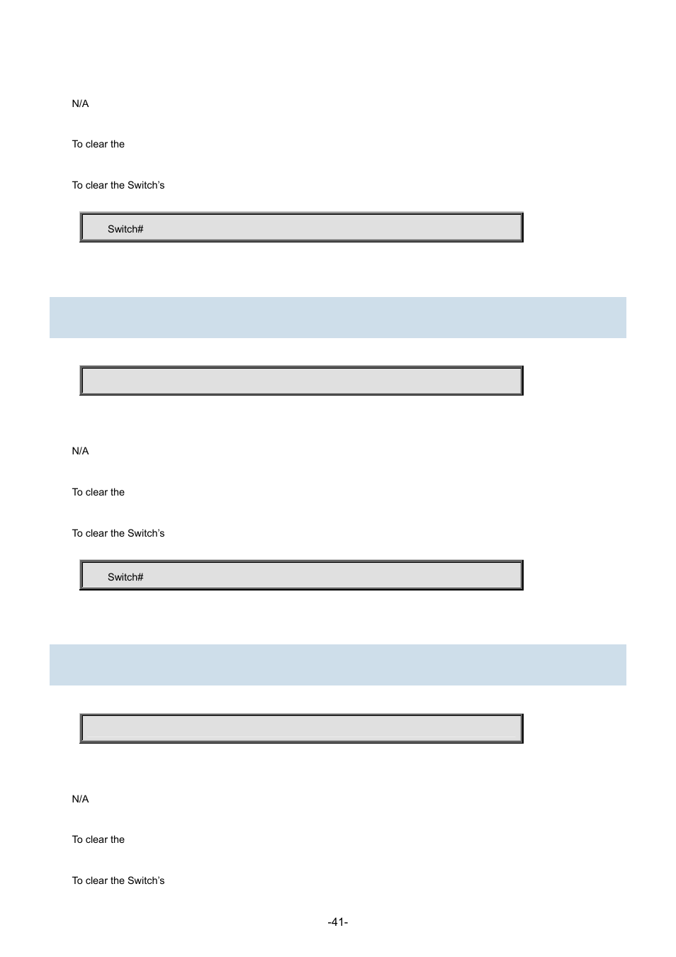 35 clear logging warning info, 36 clear mac address-table | Interlogix NS3702-24P-4S Command Line Guide User Manual | Page 41 / 405