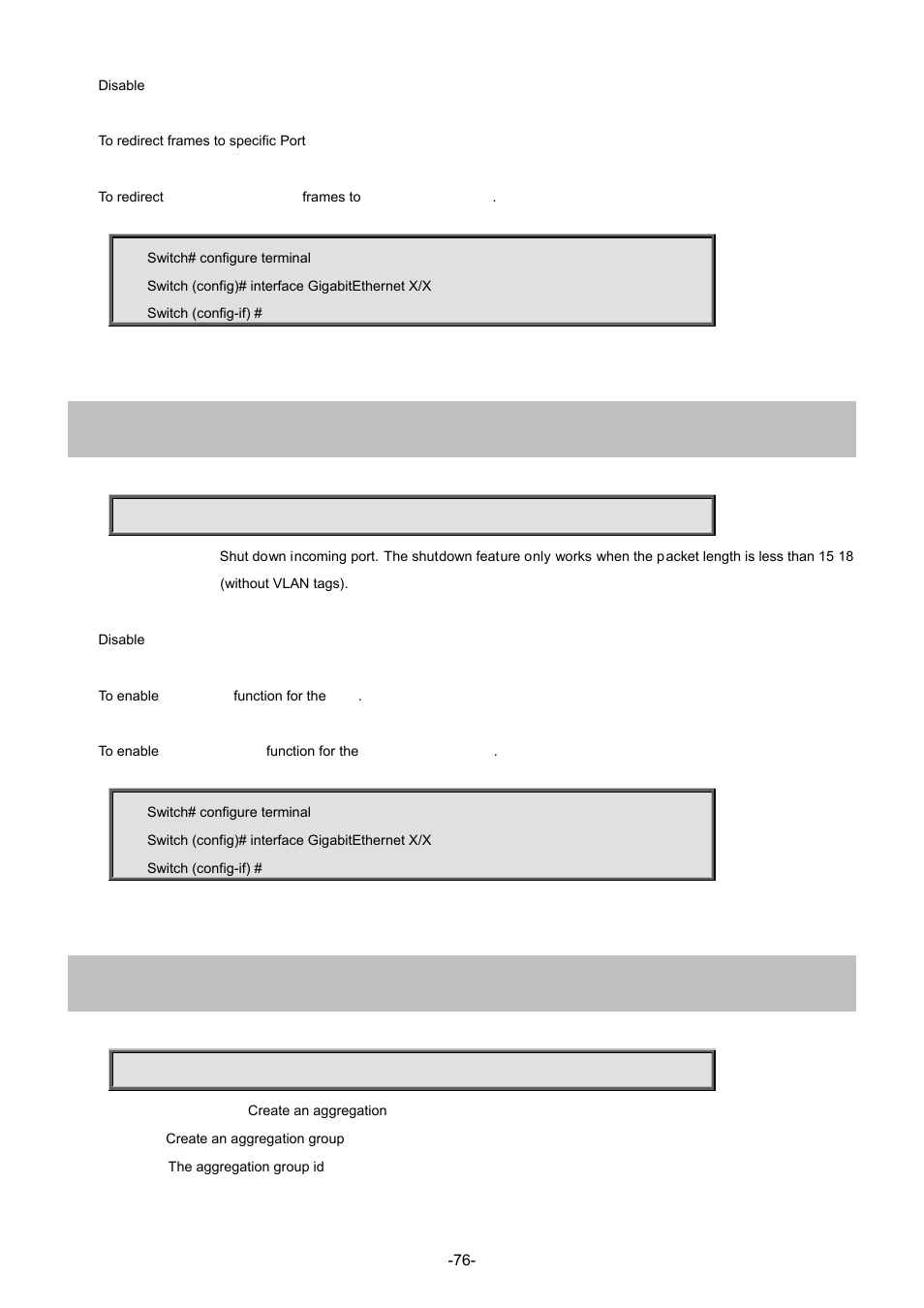 8 access-list shutdown, 9 aggregation group | Interlogix NS3702-24P-4S Command Line Guide User Manual | Page 76 / 405
