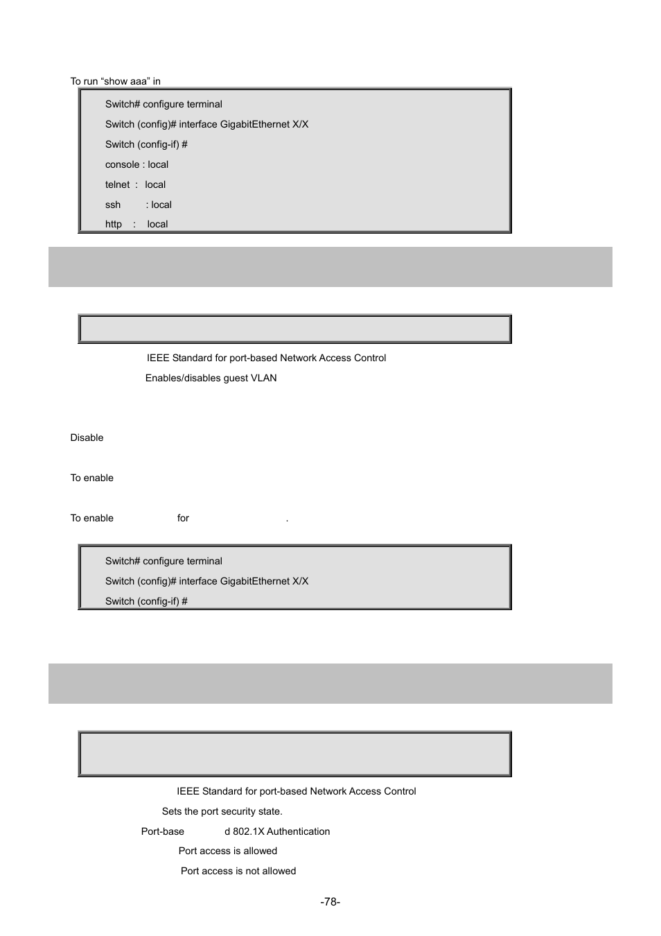 12 dot1x guest-vlan, 13 dot1x port-control | Interlogix NS3702-24P-4S Command Line Guide User Manual | Page 78 / 405