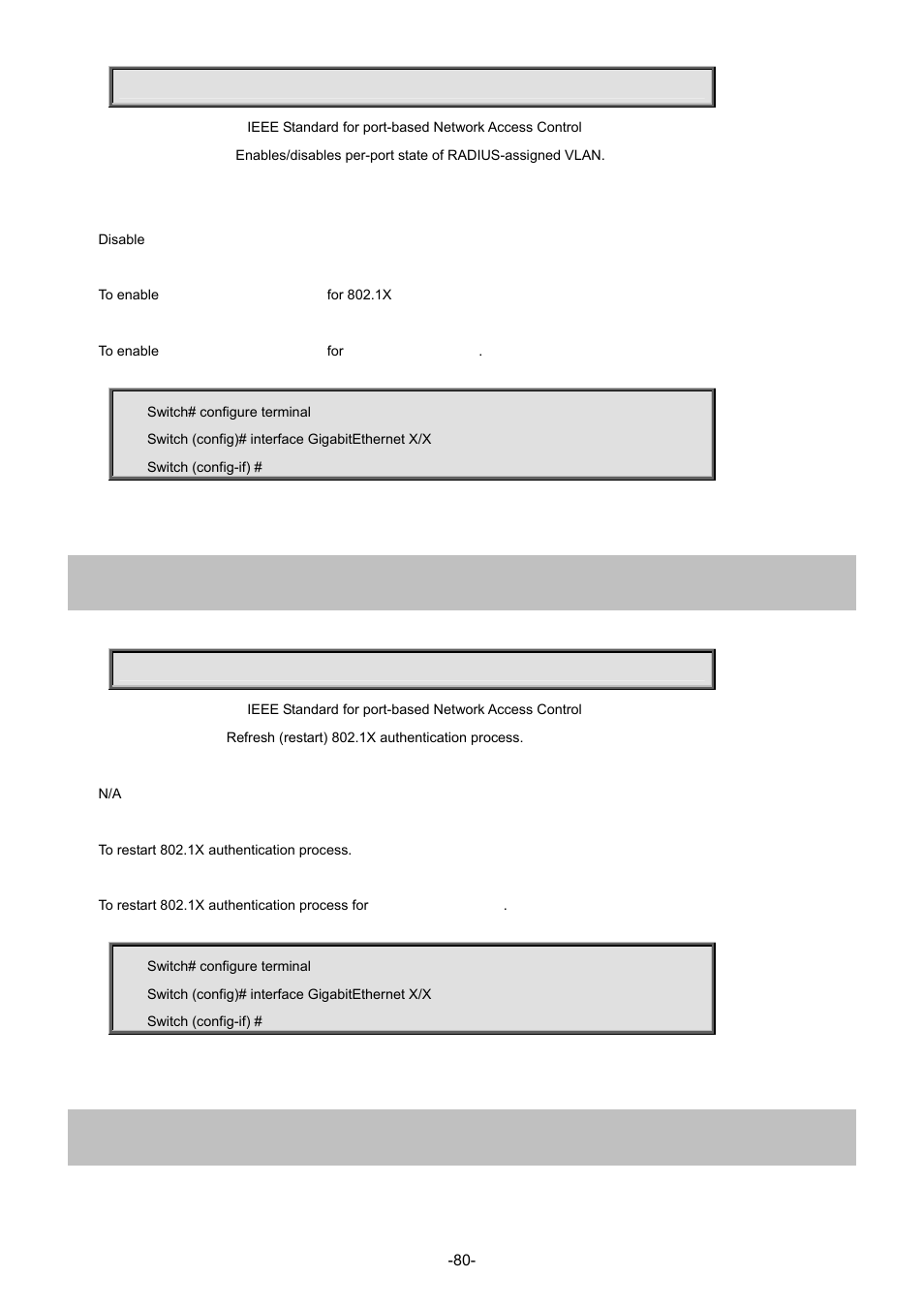 16 dot1x re-authenticate, 17 duplex | Interlogix NS3702-24P-4S Command Line Guide User Manual | Page 80 / 405