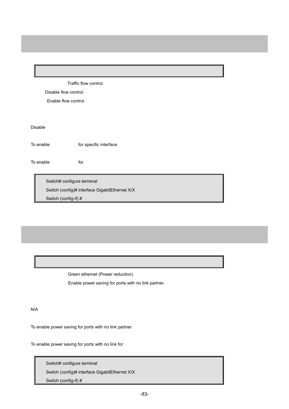 21 flowcontrol, 22 green-ethernet energy-detect(gg) | Interlogix NS3702-24P-4S Command Line Guide User Manual | Page 83 / 405