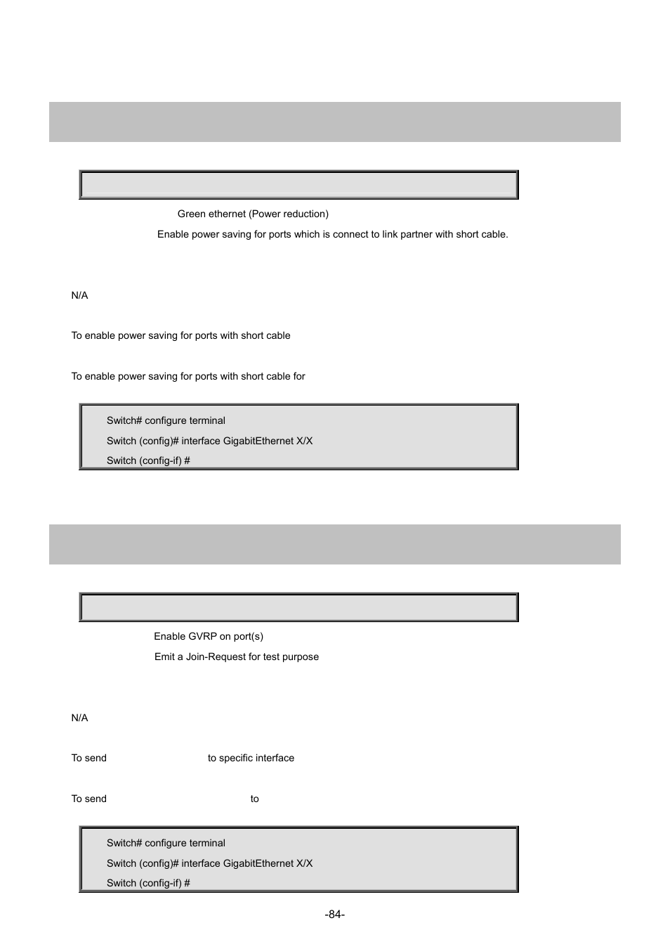 23 green-ethernet short-reach(gg), 24 gvrp join-request vlan(gg) | Interlogix NS3702-24P-4S Command Line Guide User Manual | Page 84 / 405