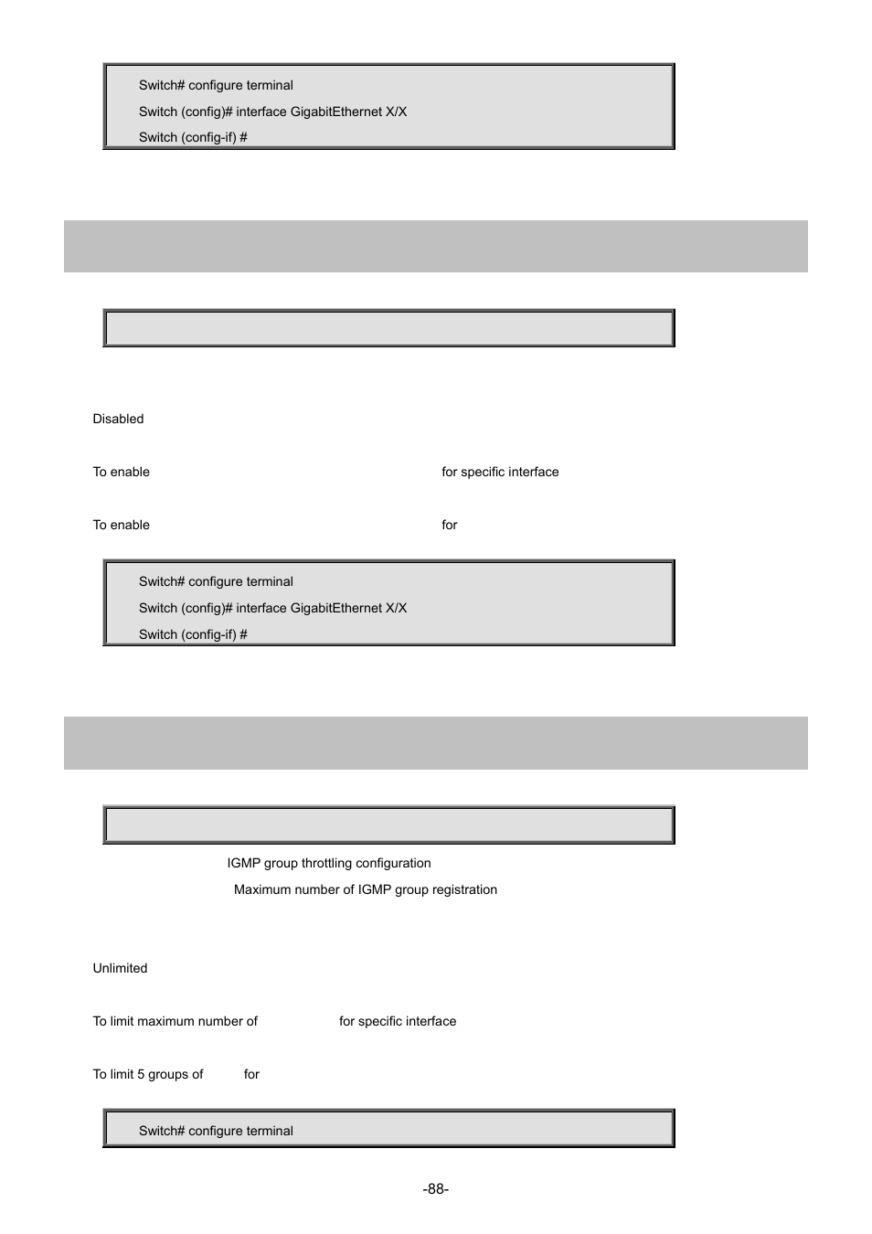 31 ip igmp snooping immediate-leave, 32 ip igmp snooping max-groups | Interlogix NS3702-24P-4S Command Line Guide User Manual | Page 88 / 405