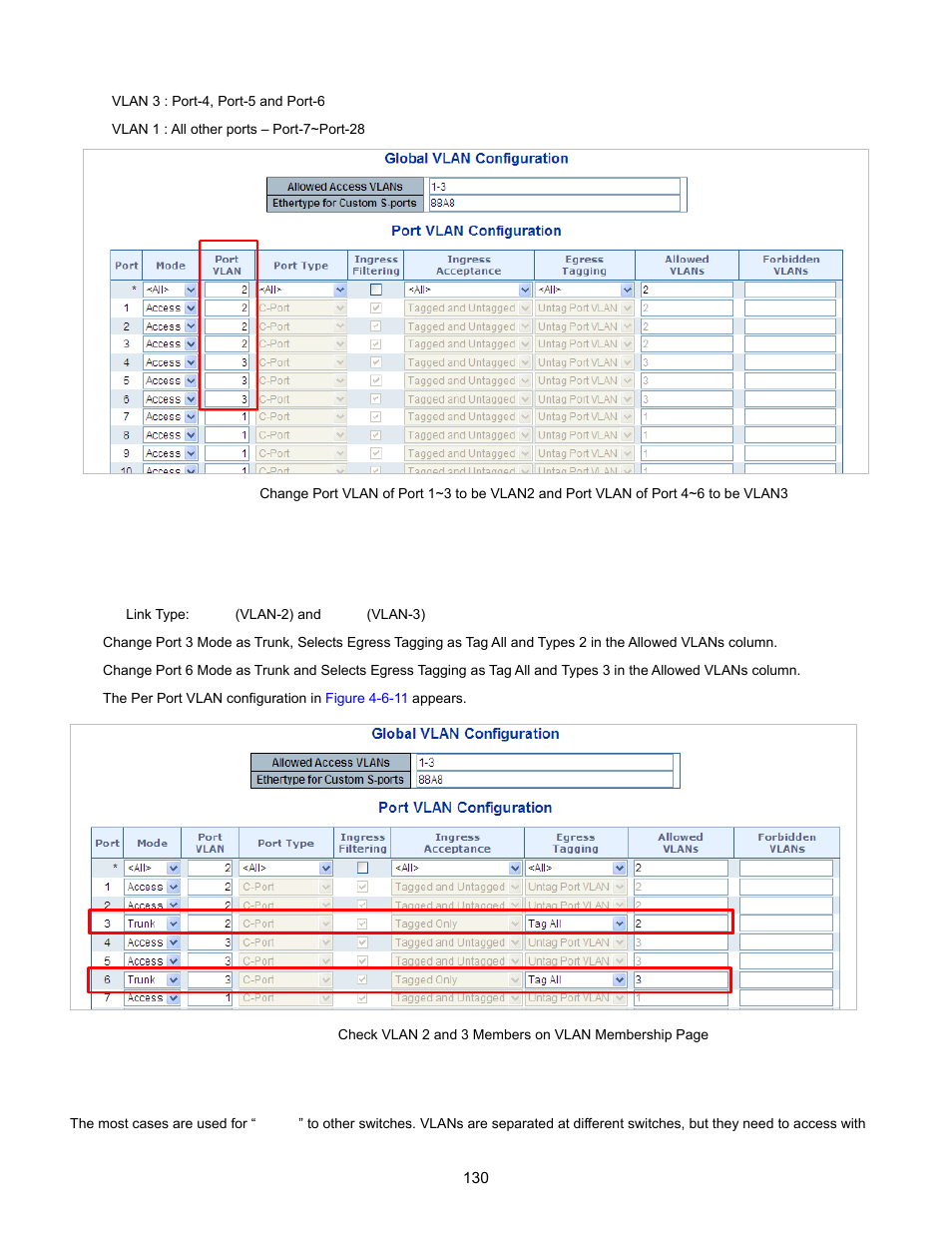 2 vlan trunking between two 802.1q aware switches | Interlogix NS3702-24P-4S User Manual User Manual | Page 130 / 405