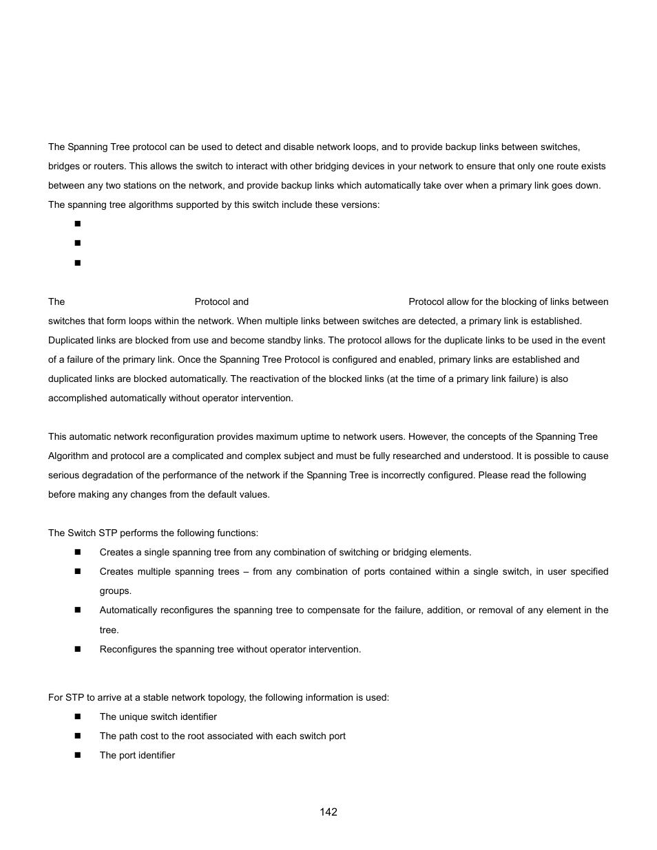 7 spanning tree protocol, 1 theory | Interlogix NS3702-24P-4S User Manual User Manual | Page 142 / 405