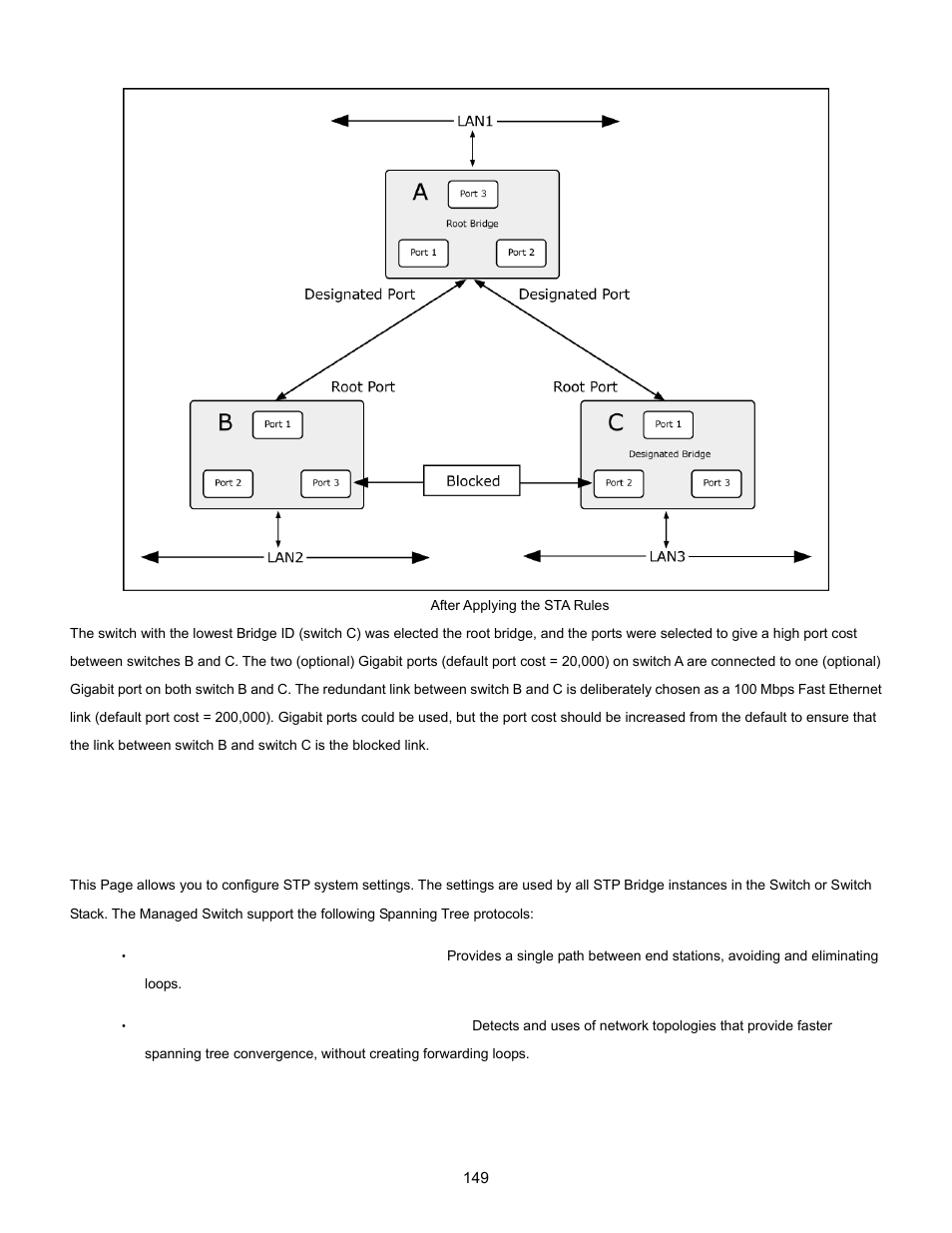 2 stp system configuration | Interlogix NS3702-24P-4S User Manual User Manual | Page 149 / 405