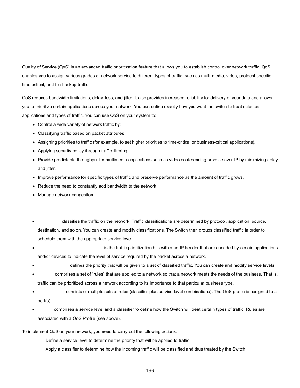 9 quality of service, 1 understanding qos | Interlogix NS3702-24P-4S User Manual User Manual | Page 196 / 405