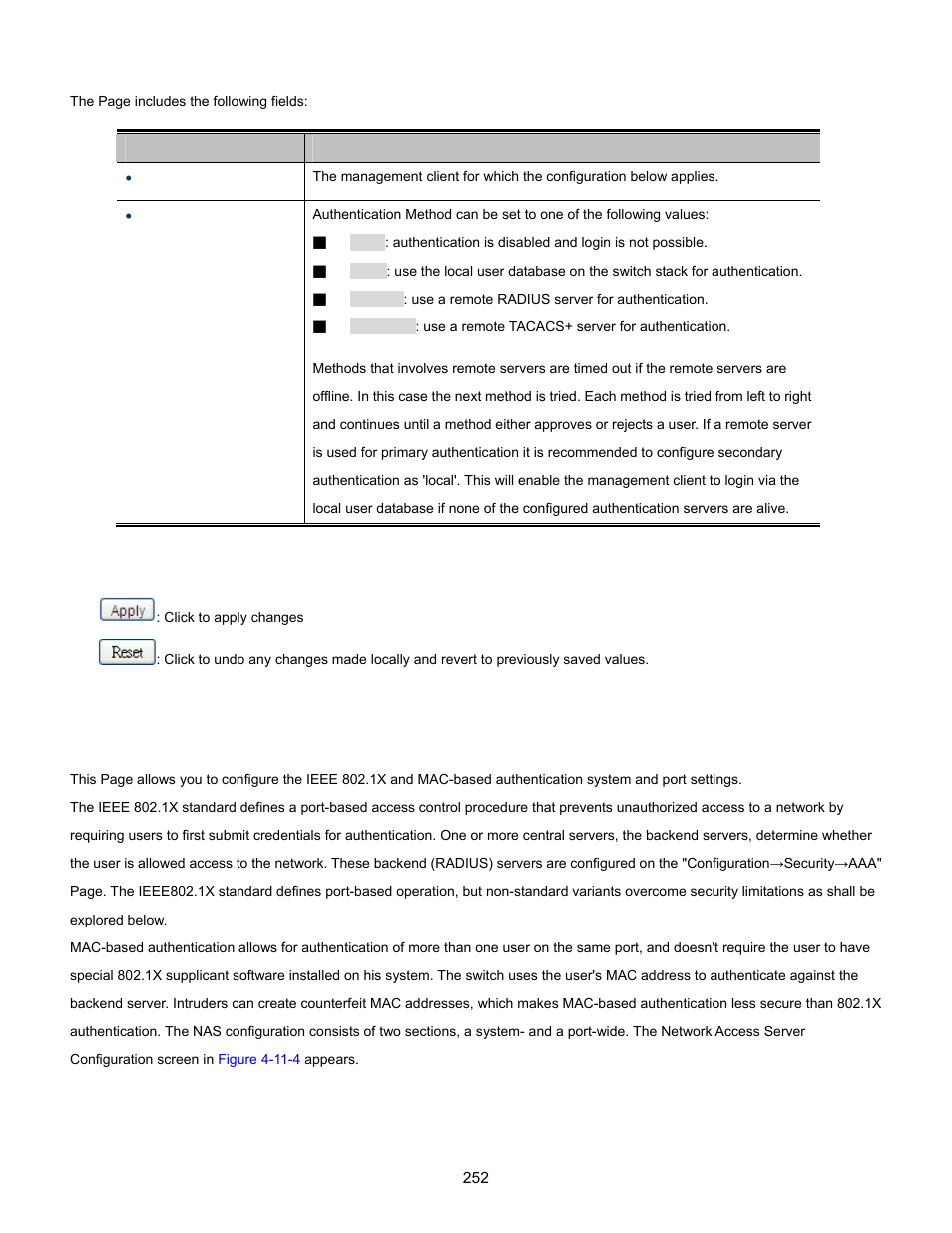 3 network access server configuration | Interlogix NS3702-24P-4S User Manual User Manual | Page 252 / 405