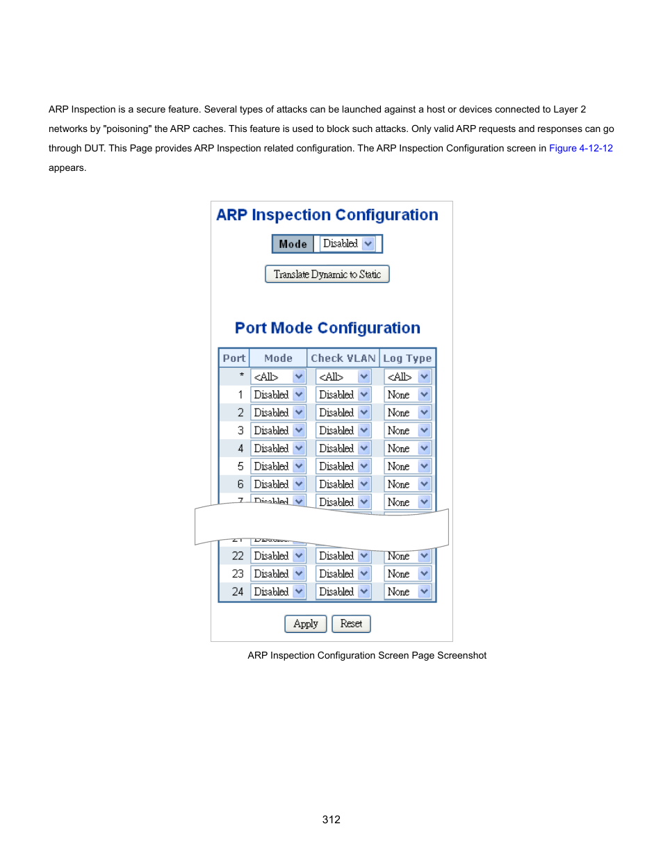 12 arp inspection | Interlogix NS3702-24P-4S User Manual User Manual | Page 312 / 405