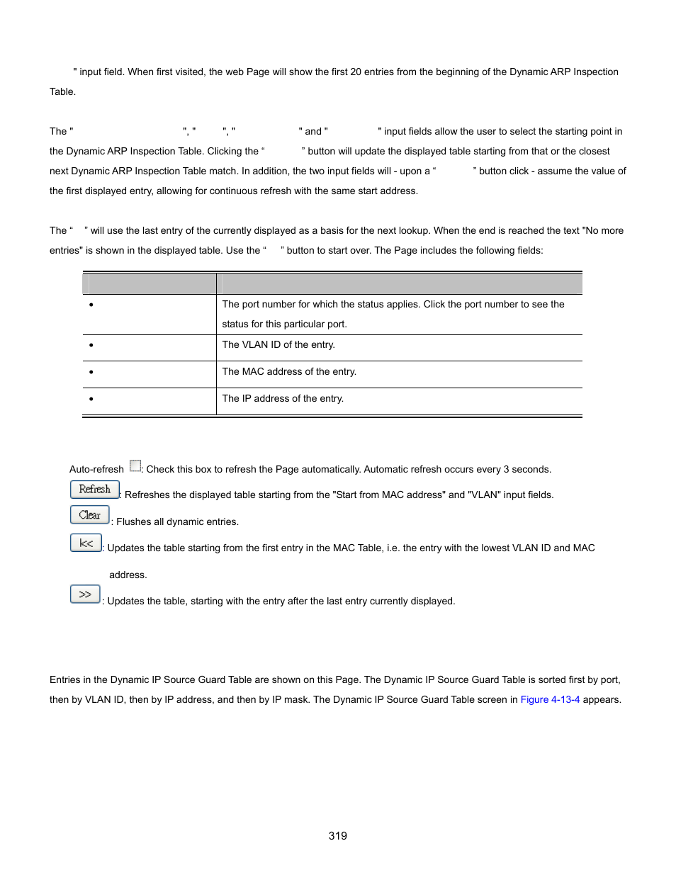 4 dynamic ip source guard table | Interlogix NS3702-24P-4S User Manual User Manual | Page 319 / 405
