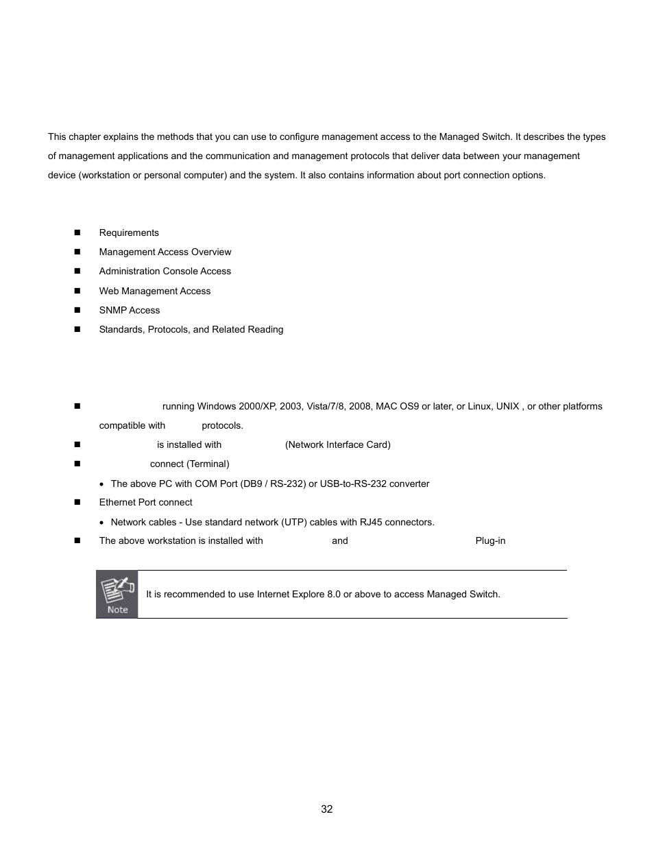 Switch management, 1 requirements | Interlogix NS3702-24P-4S User Manual User Manual | Page 32 / 405