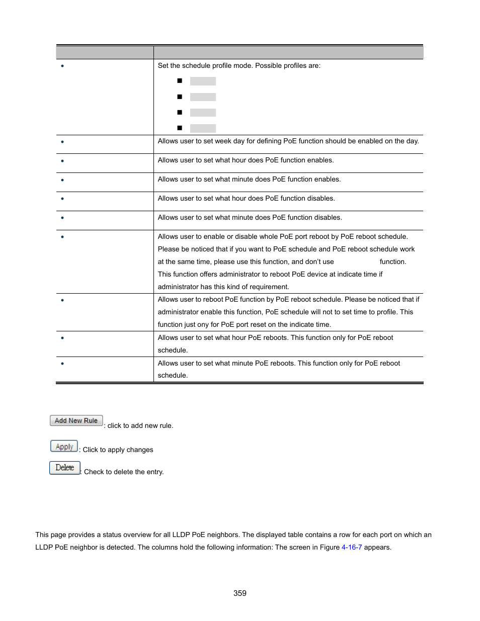 8 lldp poe neighbours | Interlogix NS3702-24P-4S User Manual User Manual | Page 359 / 405