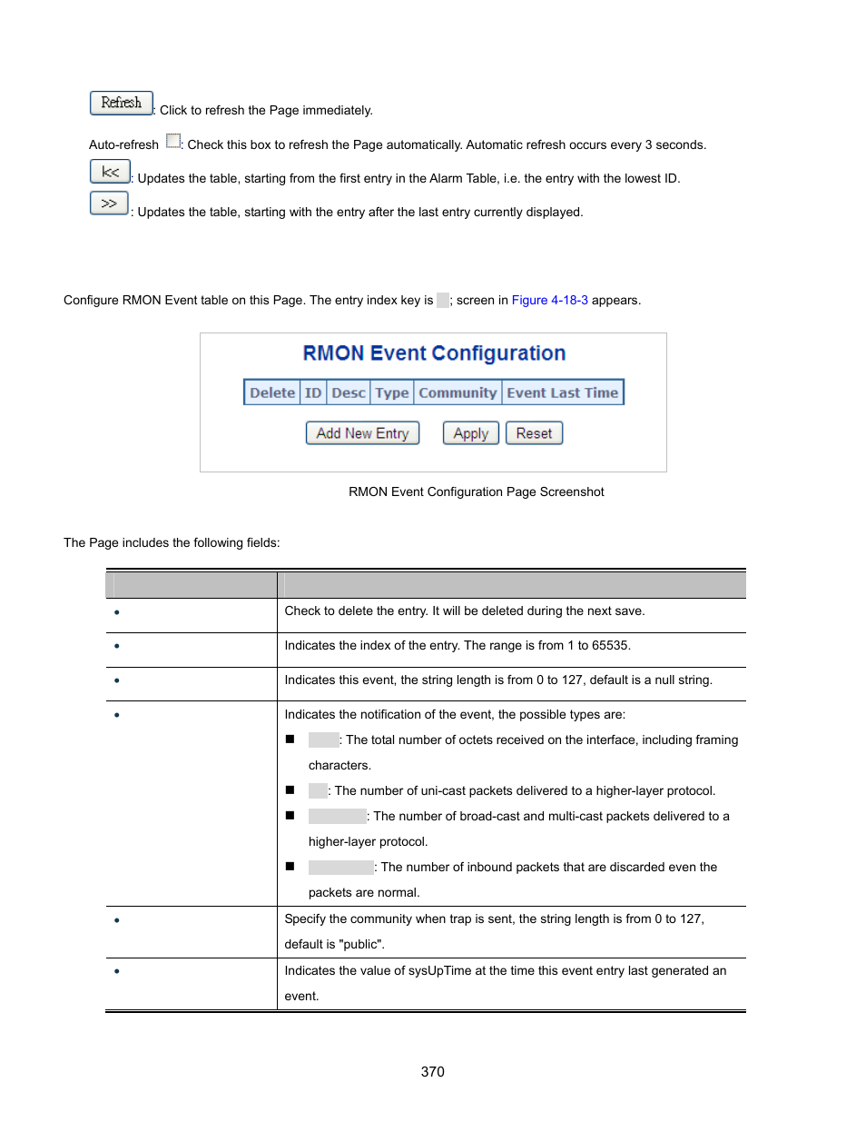 3 rmon event configuration | Interlogix NS3702-24P-4S User Manual User Manual | Page 370 / 405