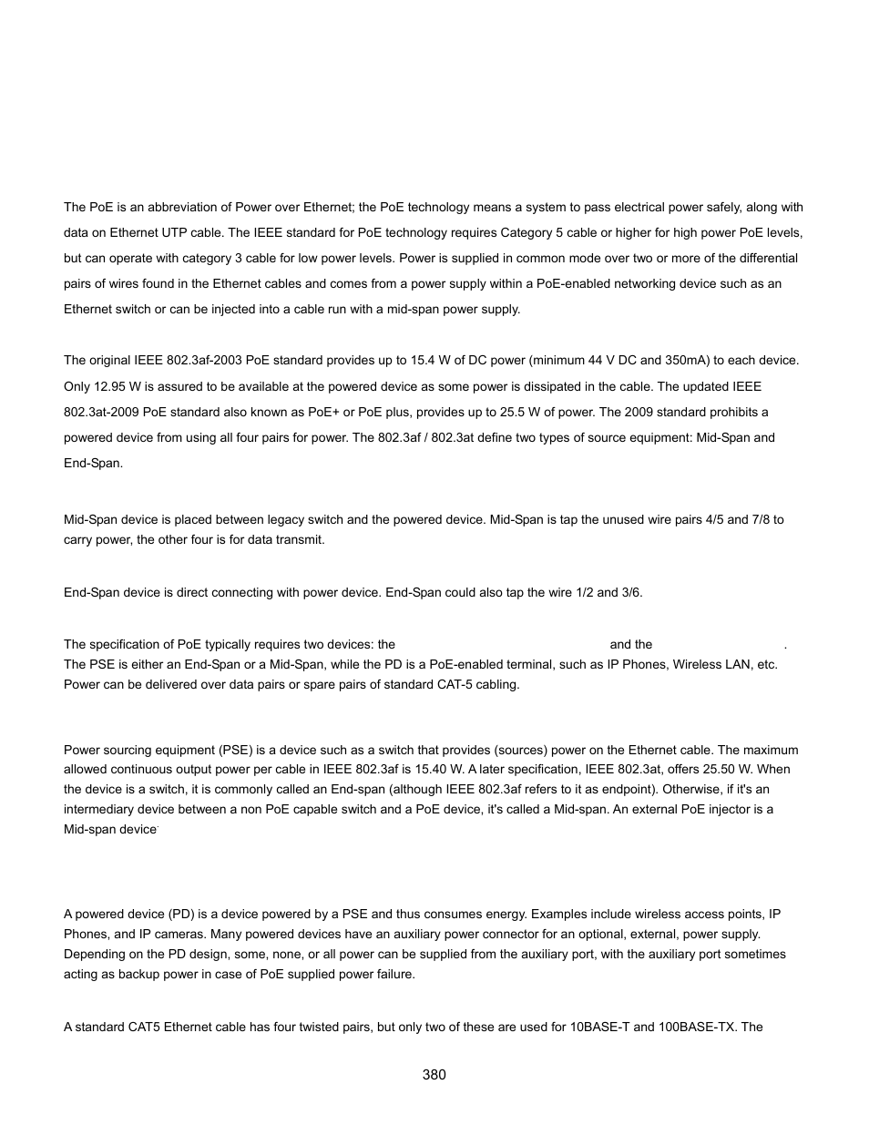 Power over ethernet overview, What is poe | Interlogix NS3702-24P-4S User Manual User Manual | Page 380 / 405