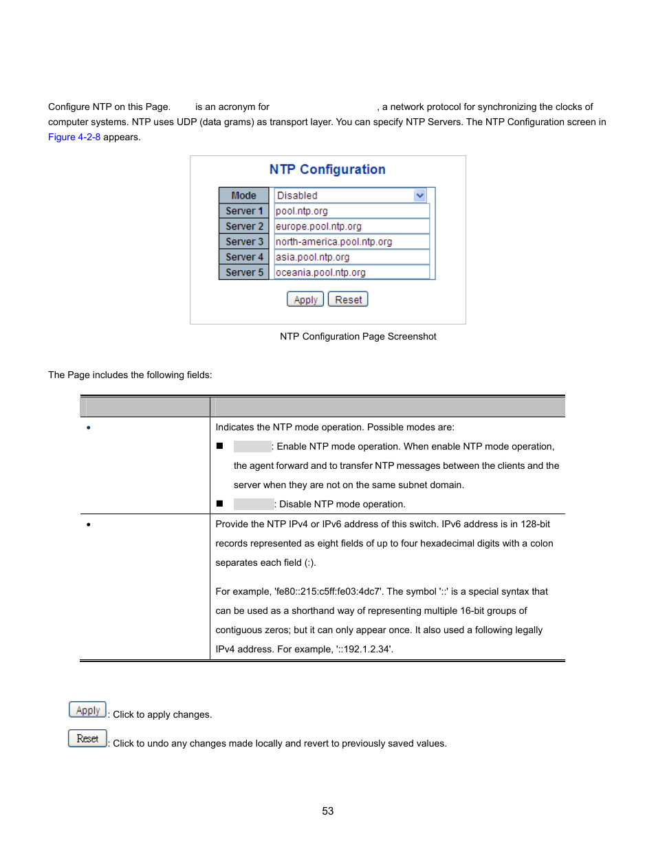 6 ntp configuration | Interlogix NS3702-24P-4S User Manual User Manual | Page 53 / 405