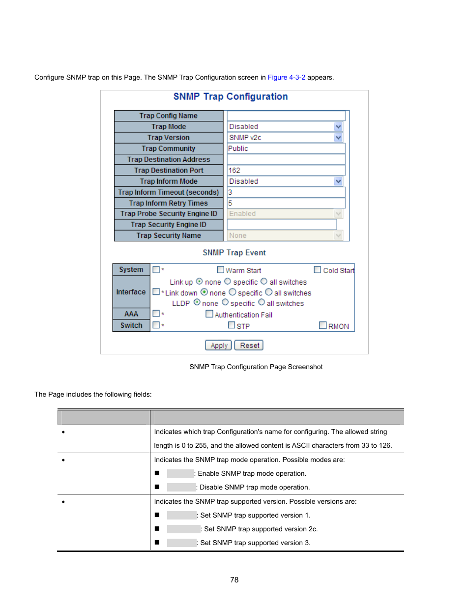 3 snmp trap configuration | Interlogix NS3702-24P-4S User Manual User Manual | Page 78 / 405