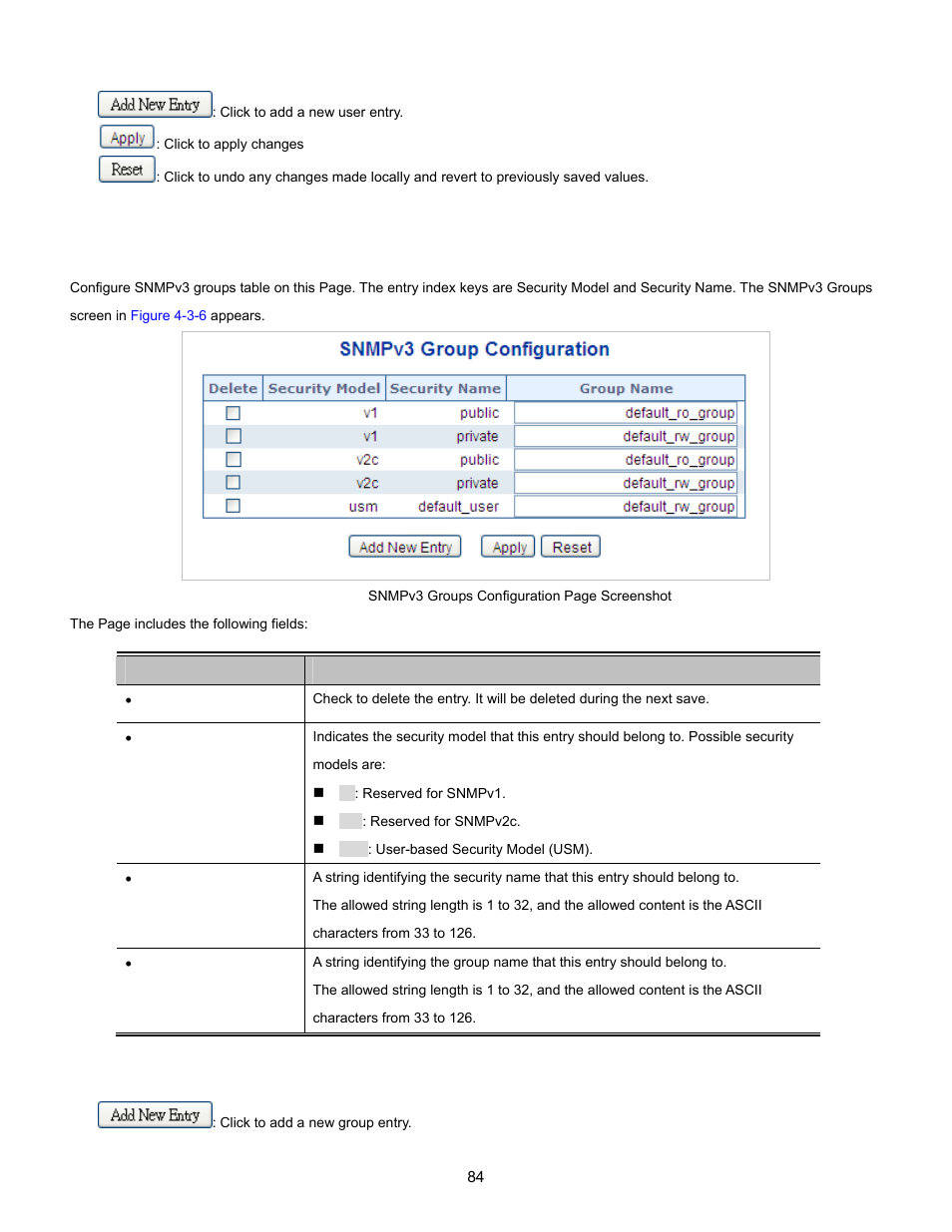 3 snmpv3 groups | Interlogix NS3702-24P-4S User Manual User Manual | Page 84 / 405