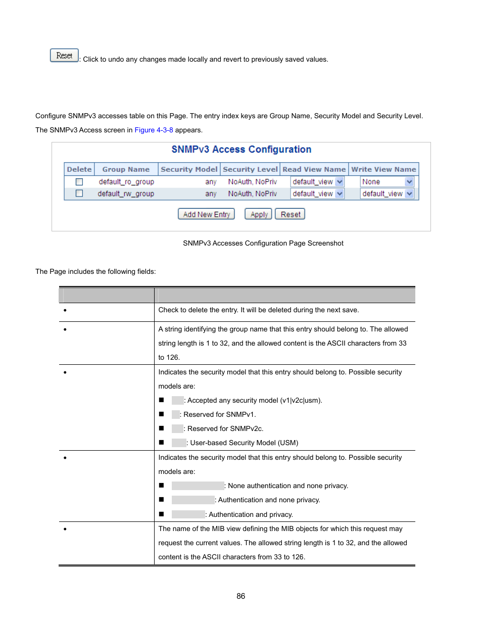 5 snmpv3 access | Interlogix NS3702-24P-4S User Manual User Manual | Page 86 / 405