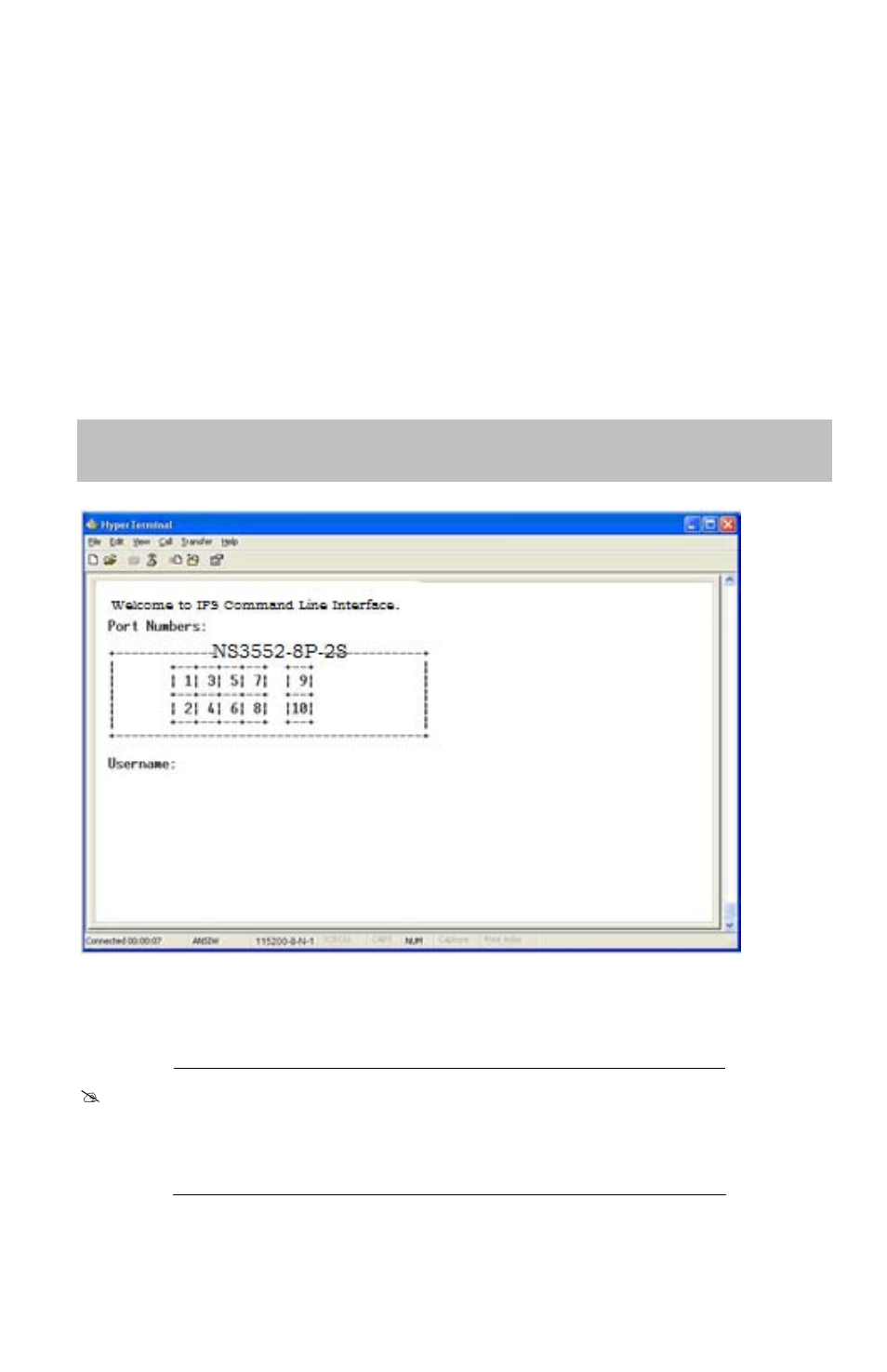 Logon to the console | Interlogix NS3550-2T-8S Installation Guide User Manual | Page 11 / 18