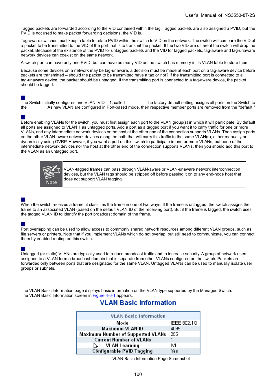 3 vlan basic information | Interlogix NS3550-8T-2S User Manual User Manual | Page 100 / 495