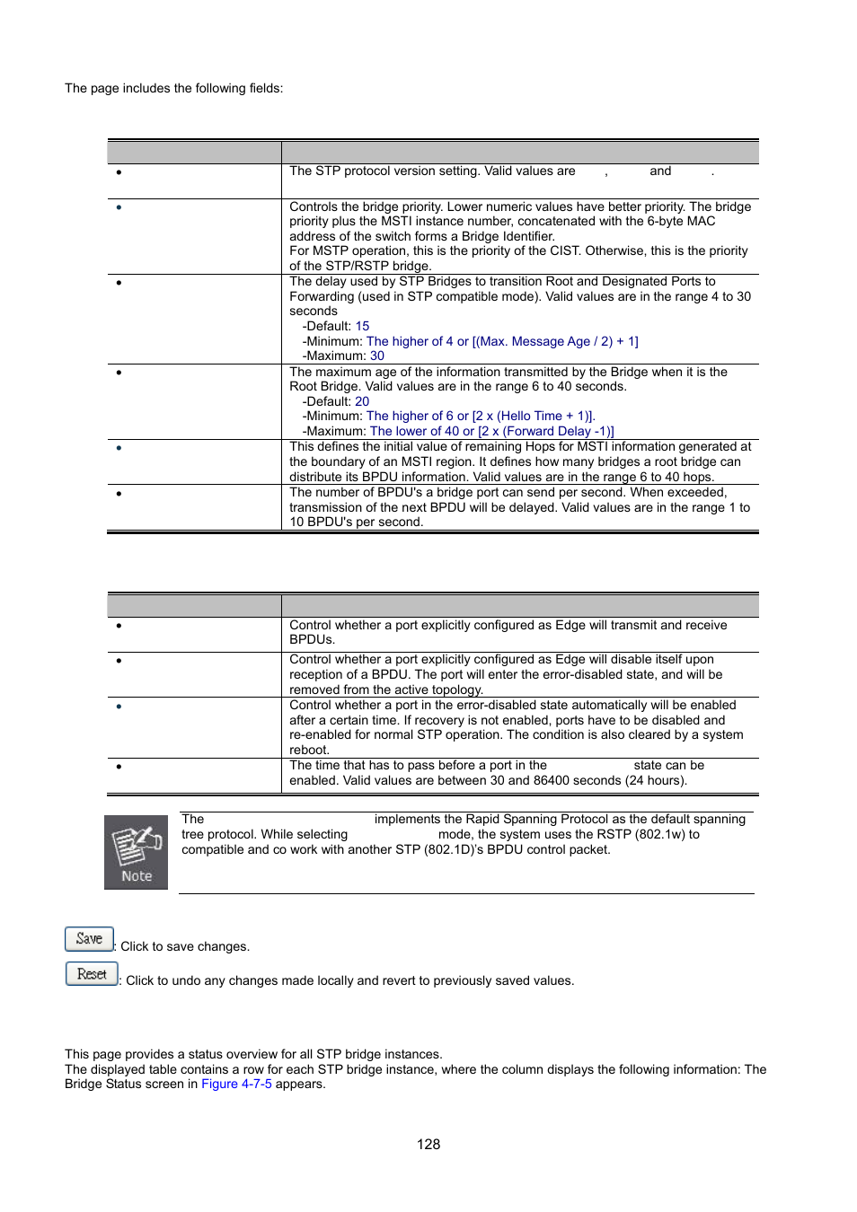 3 bridge status | Interlogix NS3550-8T-2S User Manual User Manual | Page 128 / 495