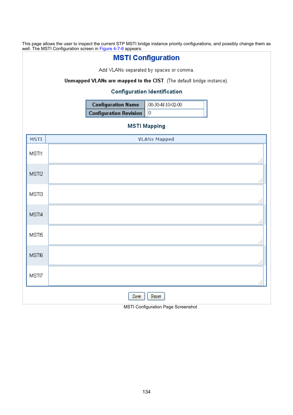 6 msti configuration | Interlogix NS3550-8T-2S User Manual User Manual | Page 134 / 495