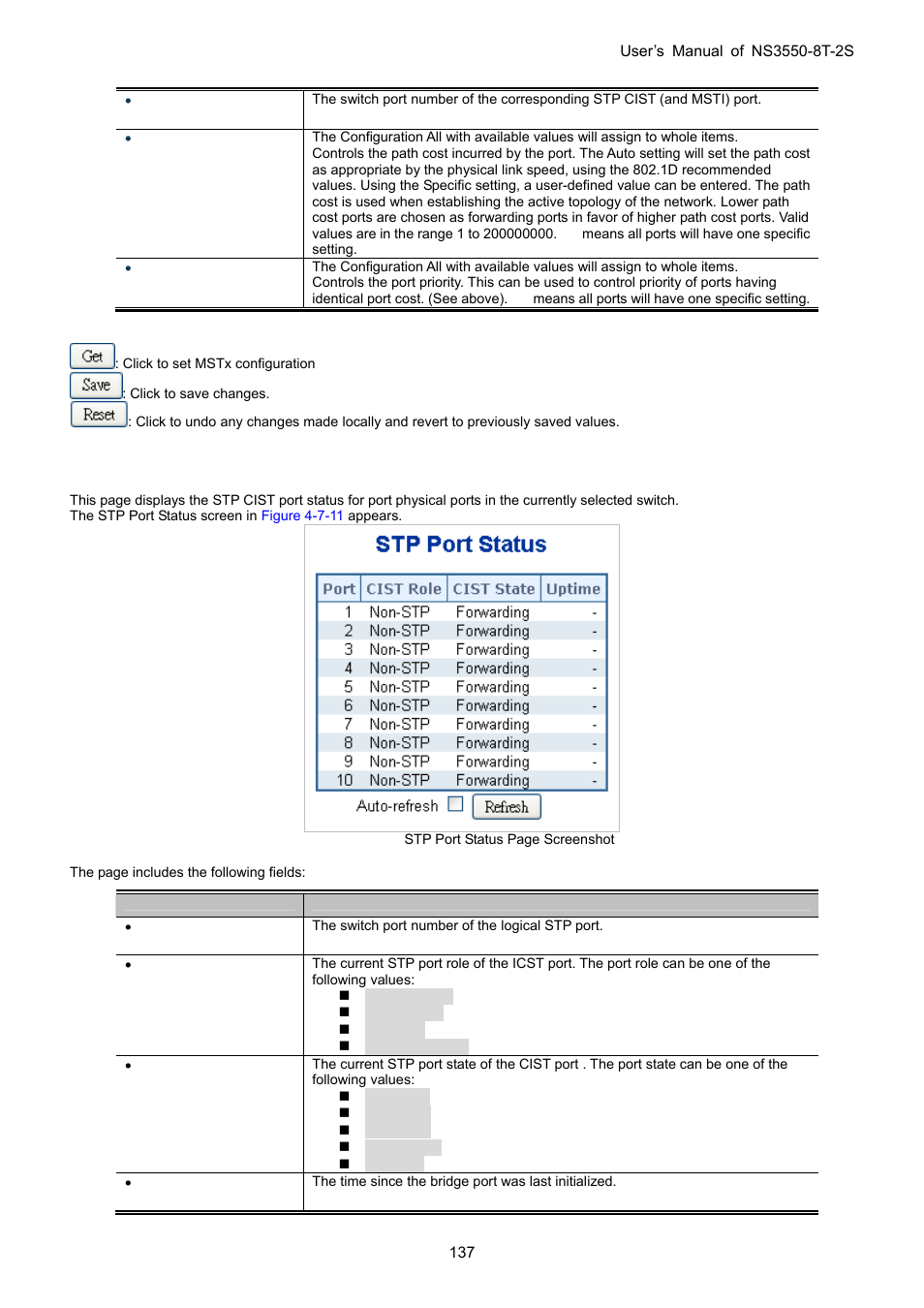 8 port status | Interlogix NS3550-8T-2S User Manual User Manual | Page 137 / 495