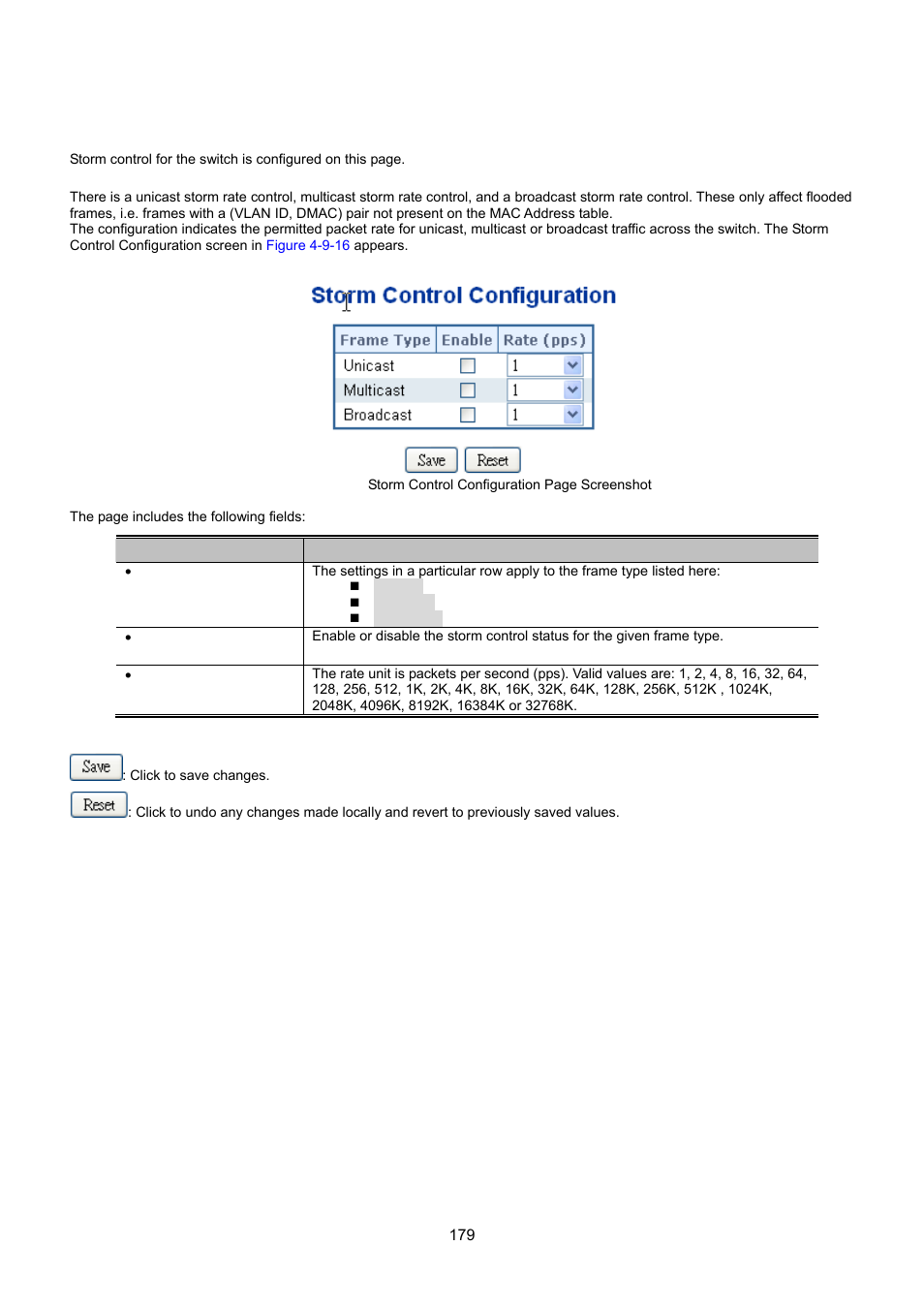 13 storm control configuration | Interlogix NS3550-8T-2S User Manual User Manual | Page 179 / 495